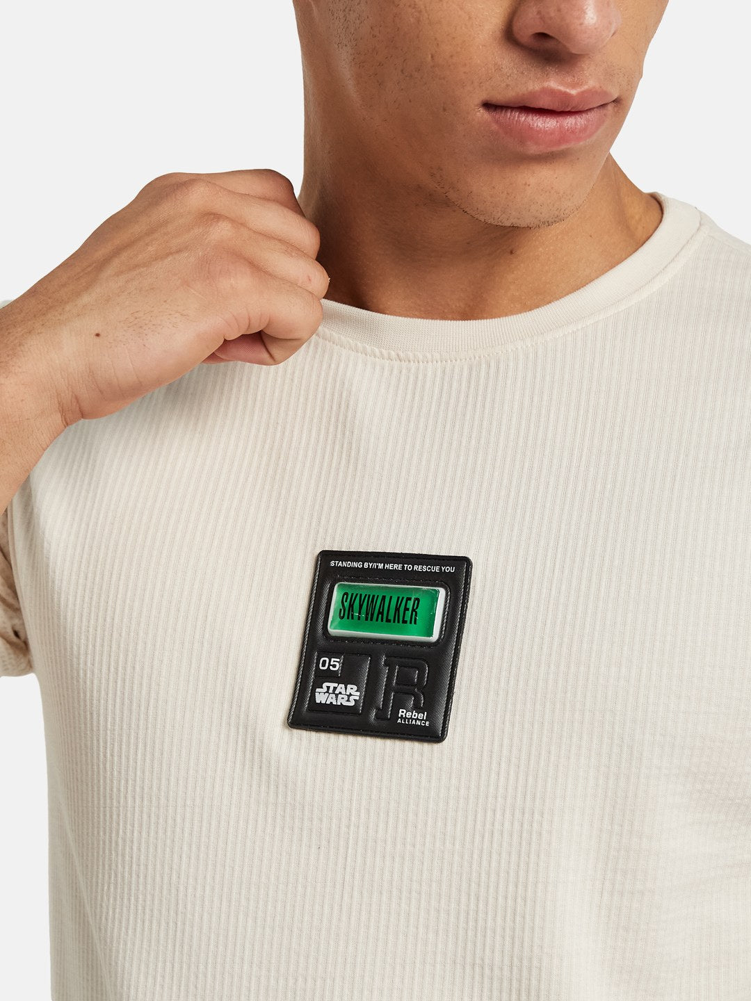 Octave Men Printed Applique Cotton Regular Fit T-shirt