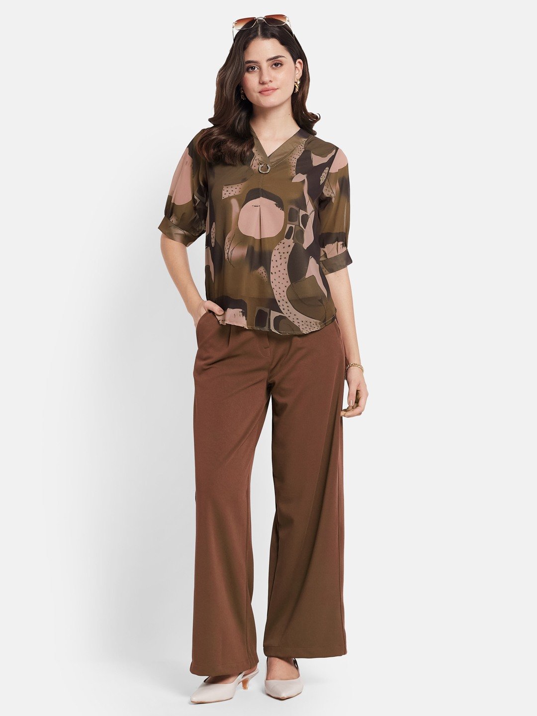 METTLE Women Print Cotton Top