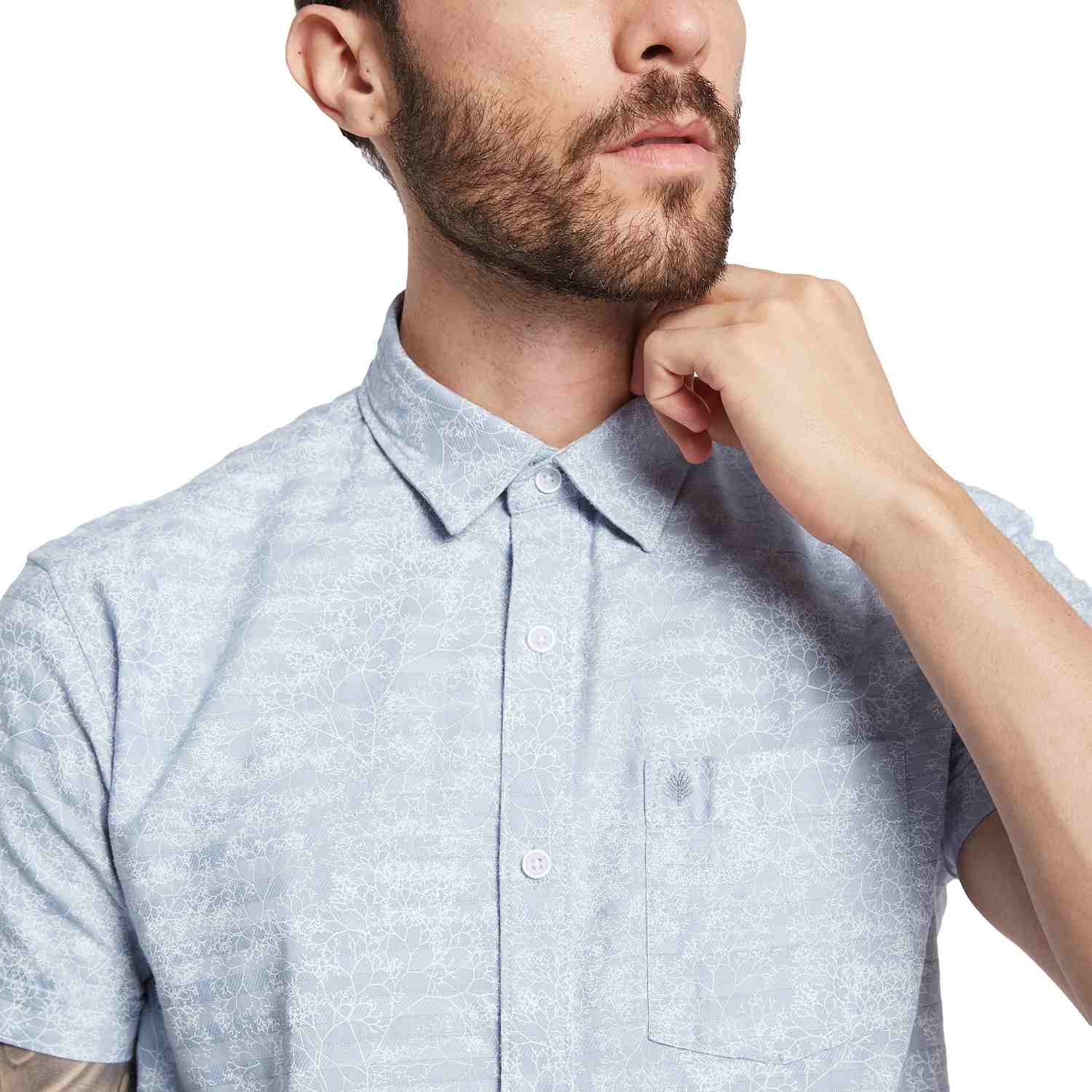Mettle Floral Printed Spread Collar Cotton Casual Shirt