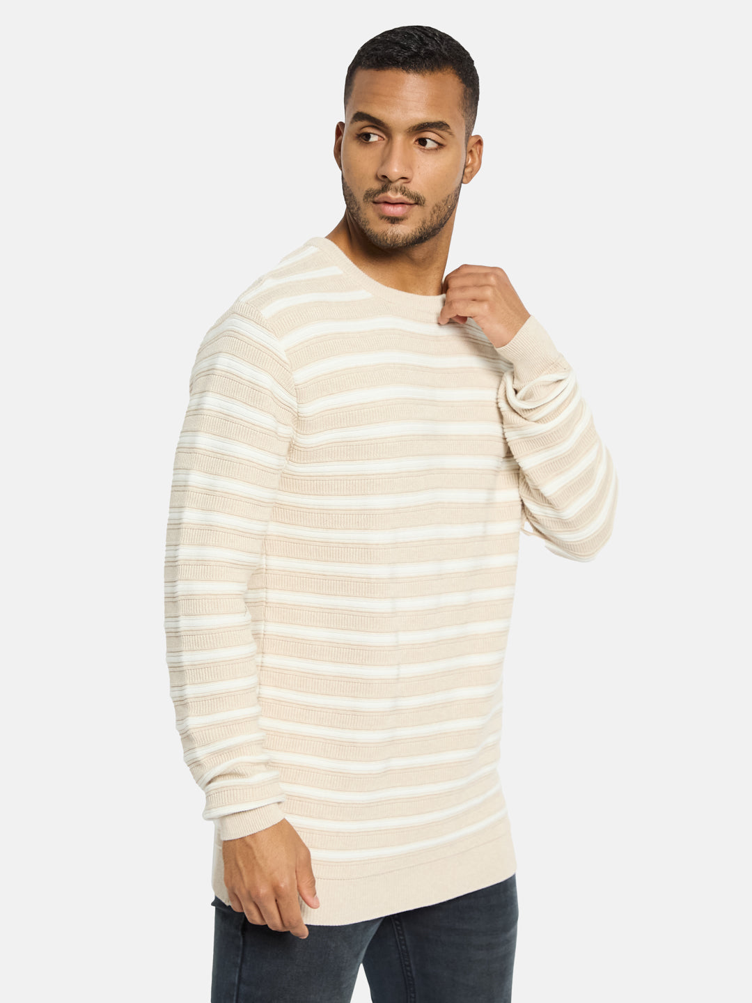 METTLE Men Striped Pullover