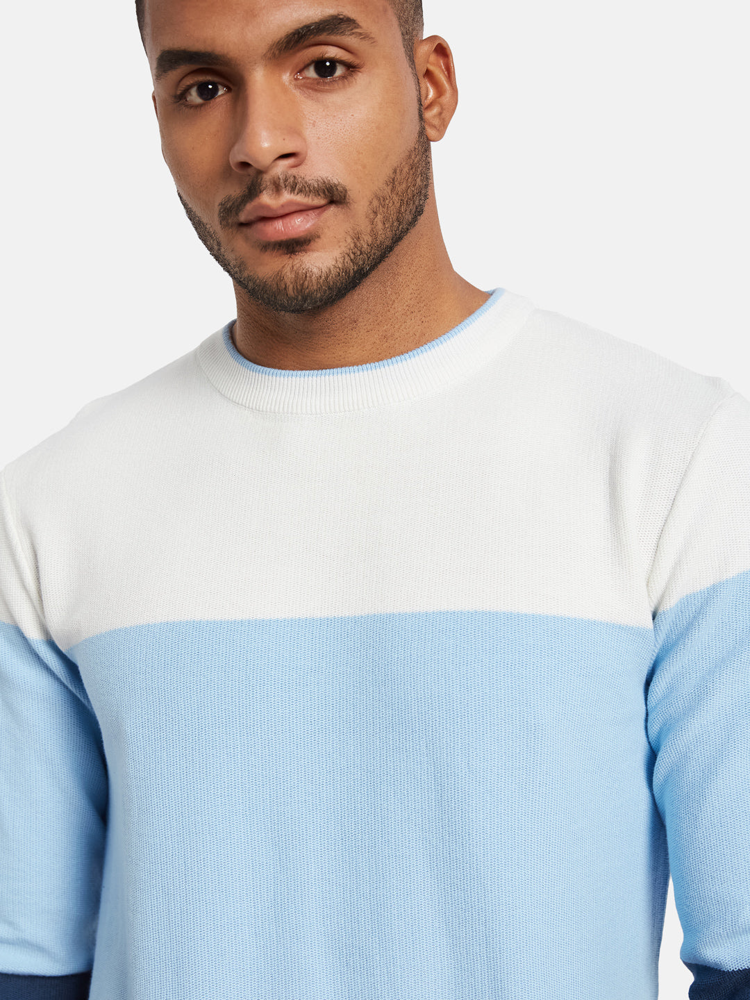 METTLE Men Colourblocked Pullover