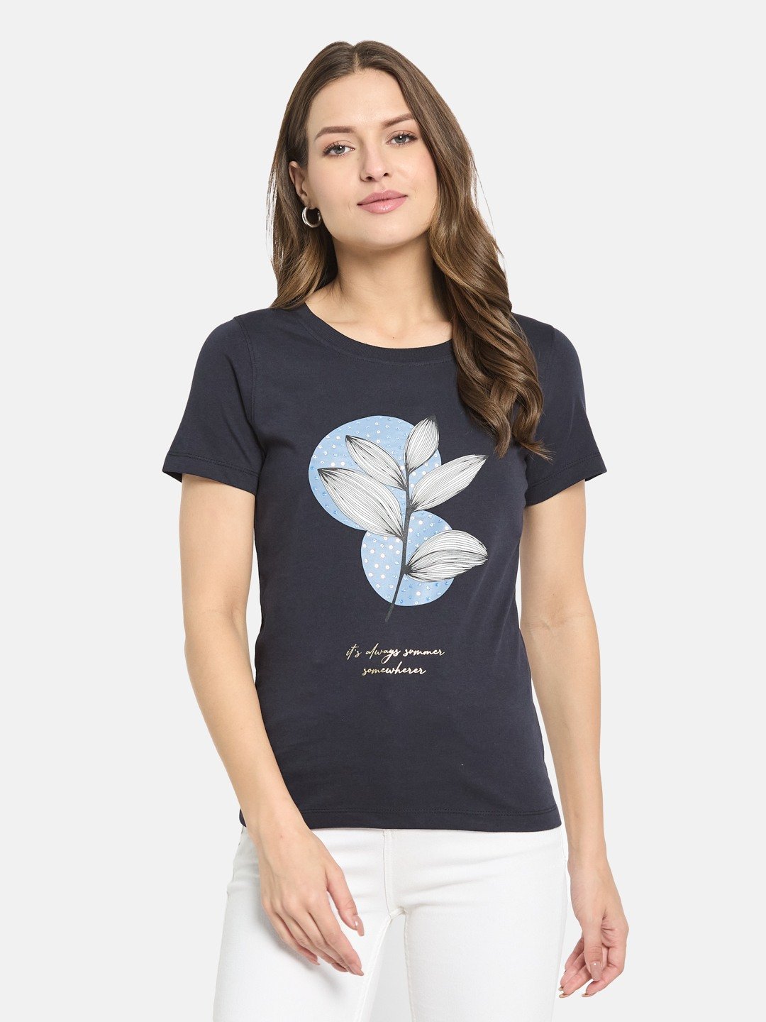 METTLE Women Floral Printed T-shirt