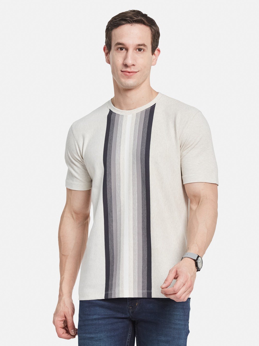 Octave Men Striped T-shirt