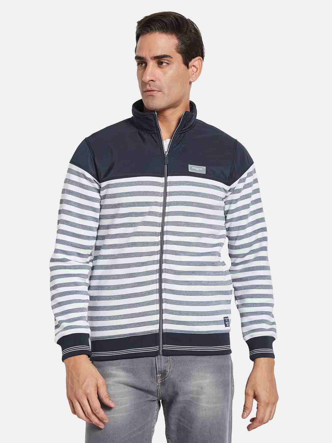 Octave Men Striped Printed Sweatshirt