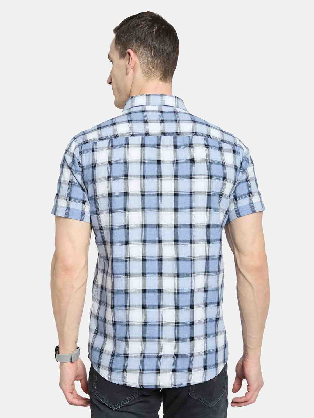 METTLE Men Opaque Checked Casual Shirt