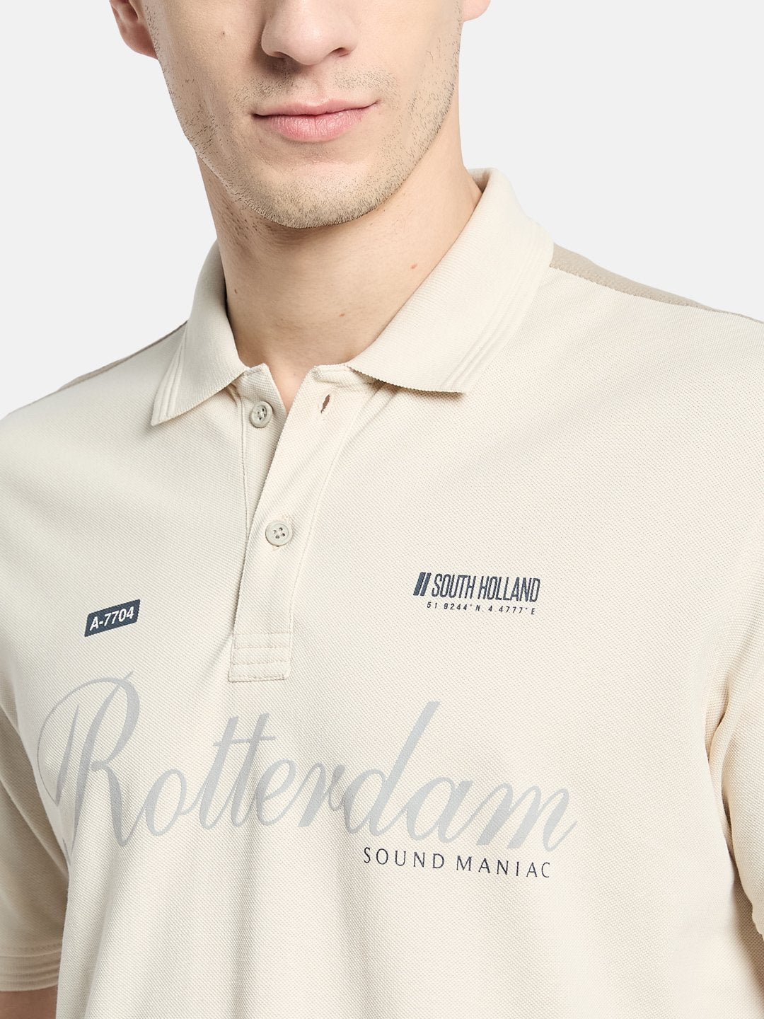 Octave Men Printed Polo Collar T-shirt