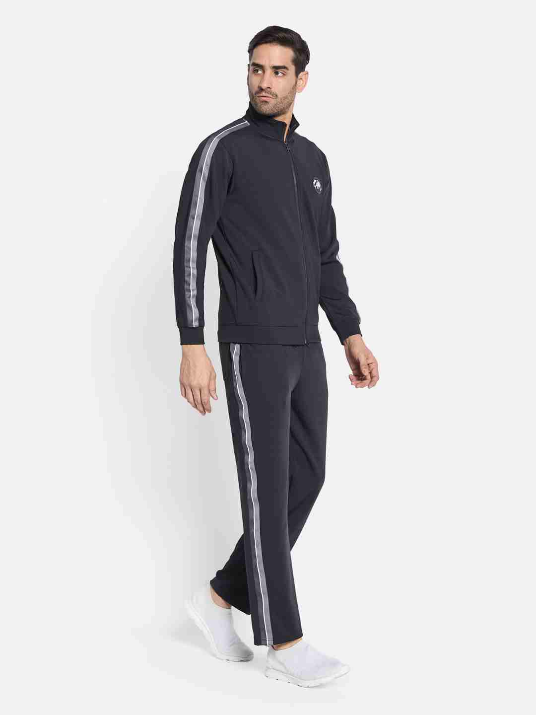Octave Men Mock Collar Jacket With Track Pants Tracksuit