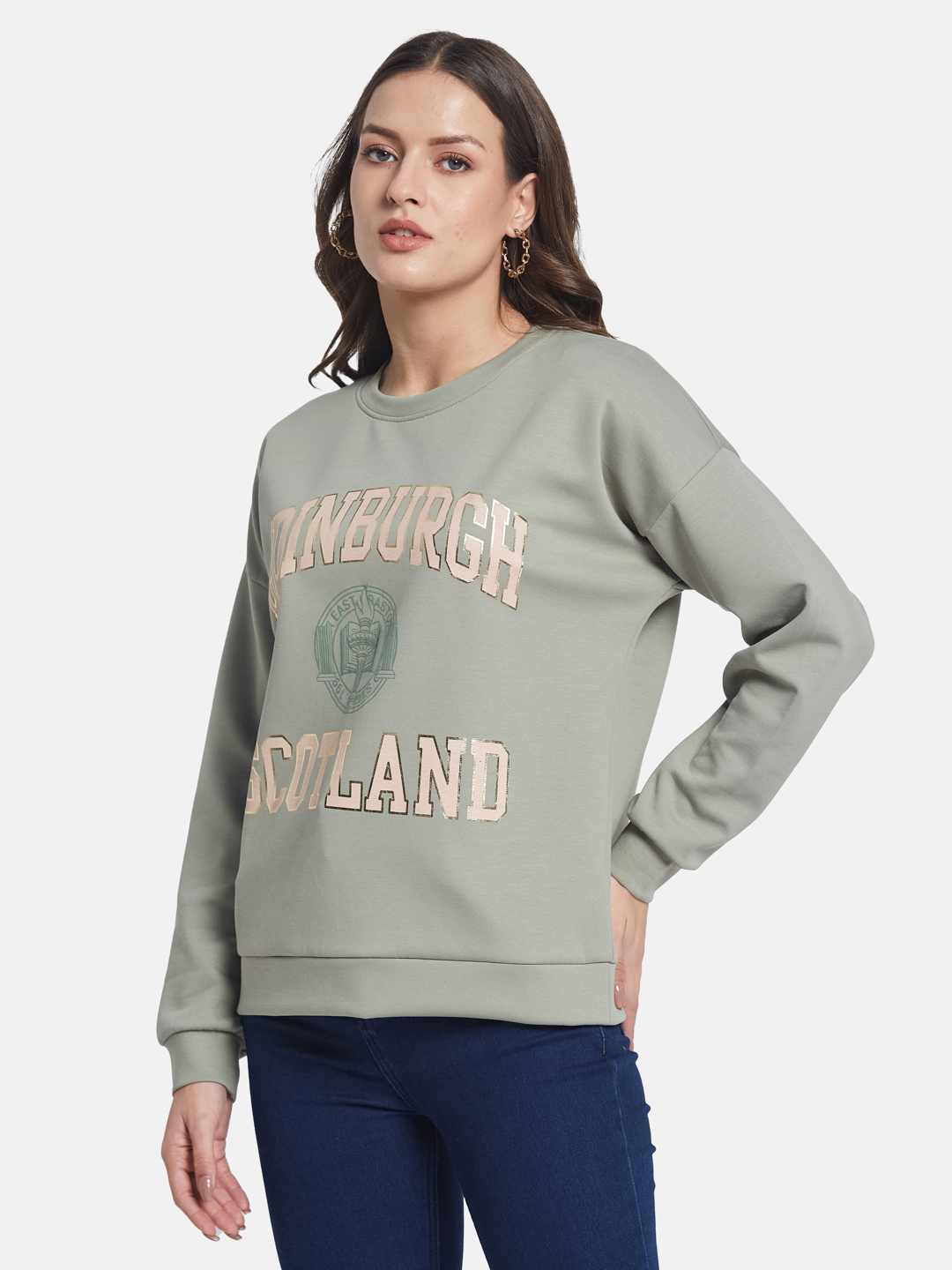 METTLE Women Typography Printed Sweatshirt