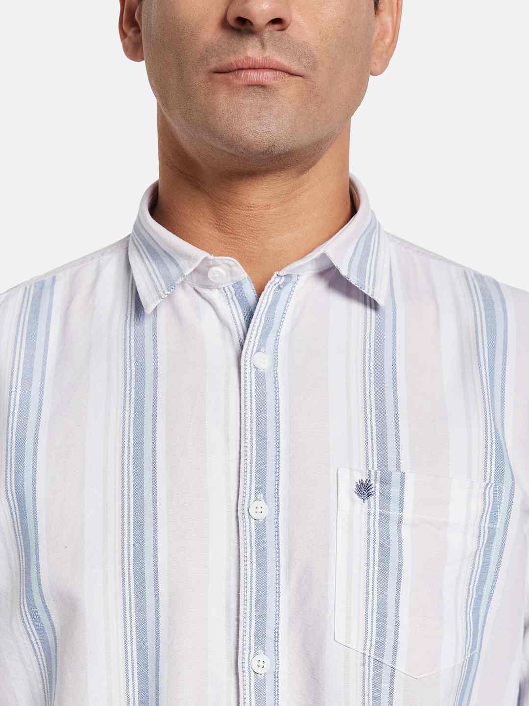 METTLE Men Multi Stripes Opaque Striped Casual Shirt