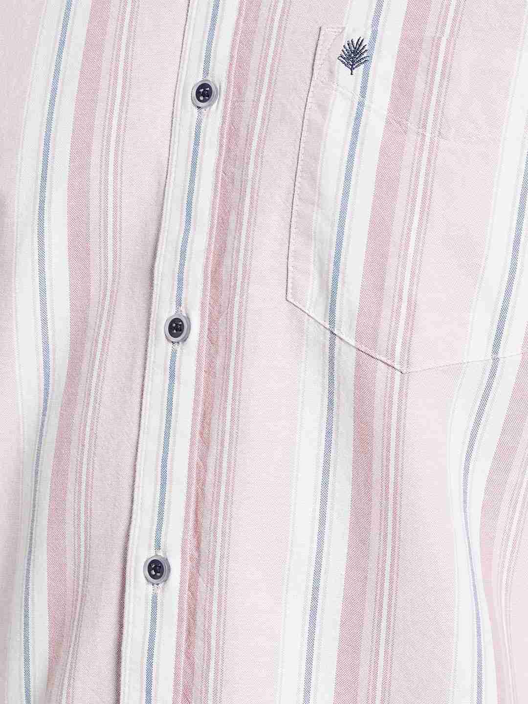 METTLE Men Multi Stripes Opaque Striped Casual Shirt