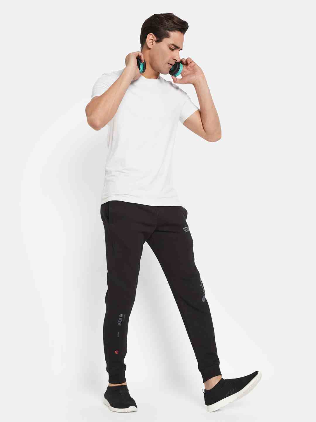 Octave Men Printed Fleece Joggers