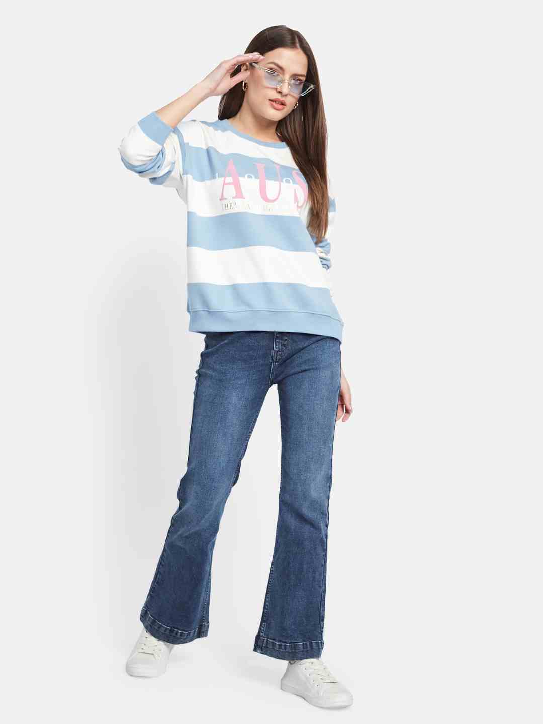 METTLE Women Colourblocked Sweatshirt