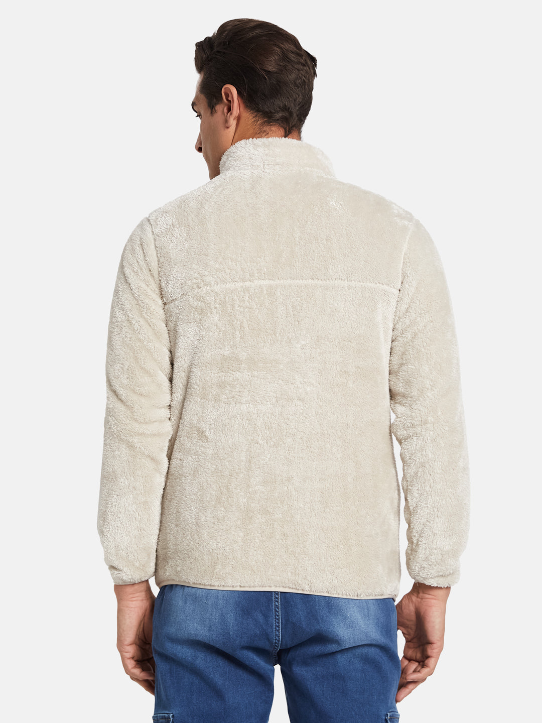 Octave Men Mock Collar Front-Open Sweatshirt