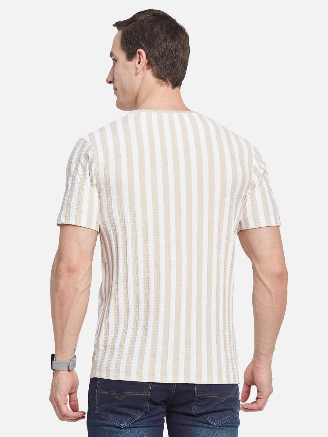 Octave Men Striped T-shirt