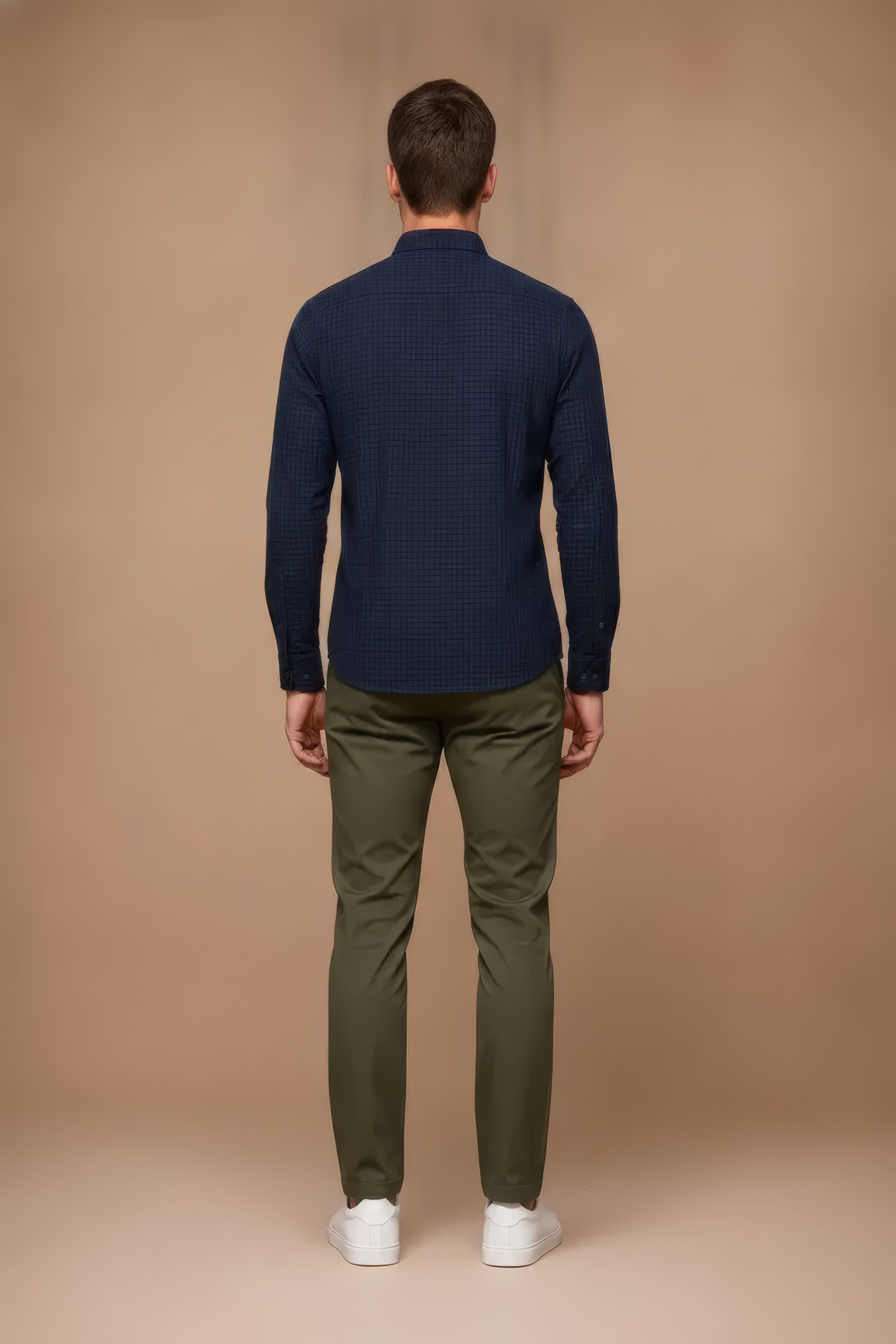 Men’s Navy Twill Cotton Full-Sleeve Shirt