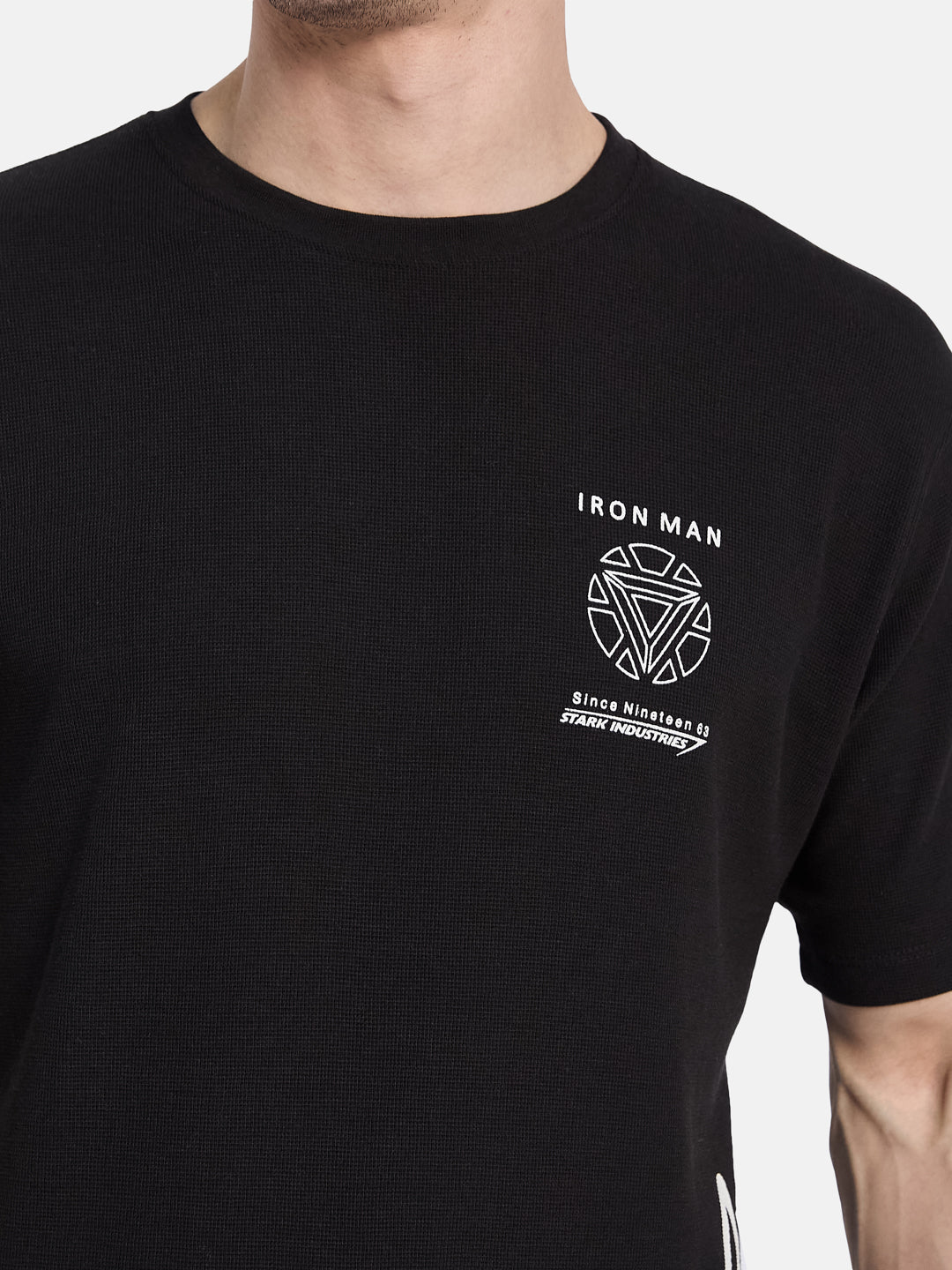 Octave Men Iron Man Printed Monochrome T-shirt