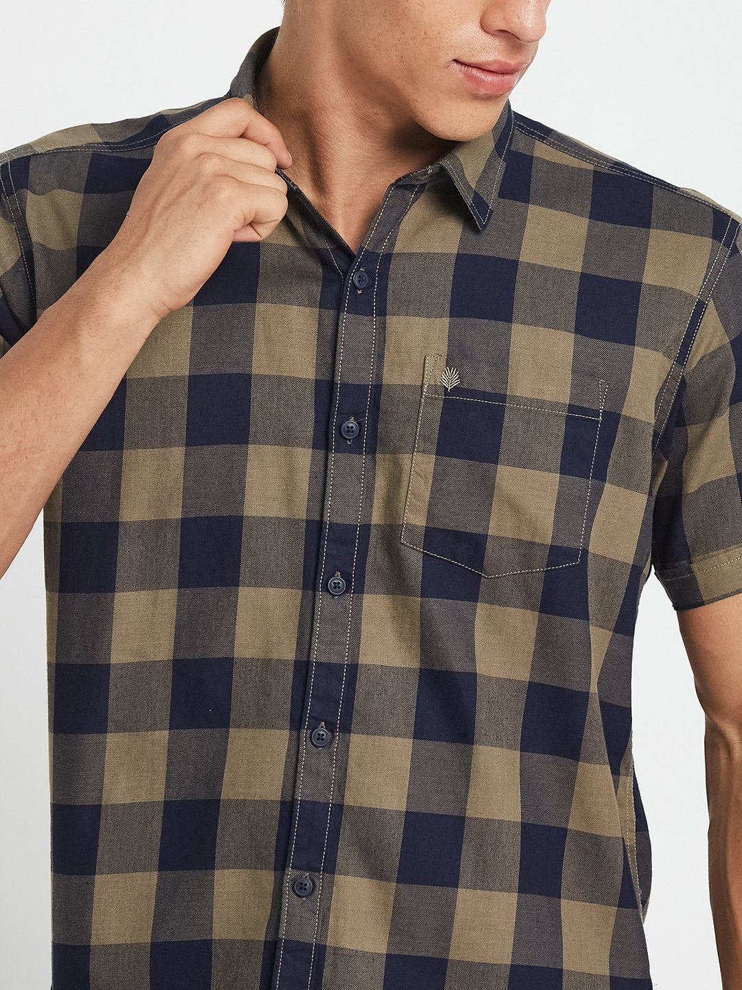 METTLE SS25 Striped Cotton Spread Collar Casual Shirt