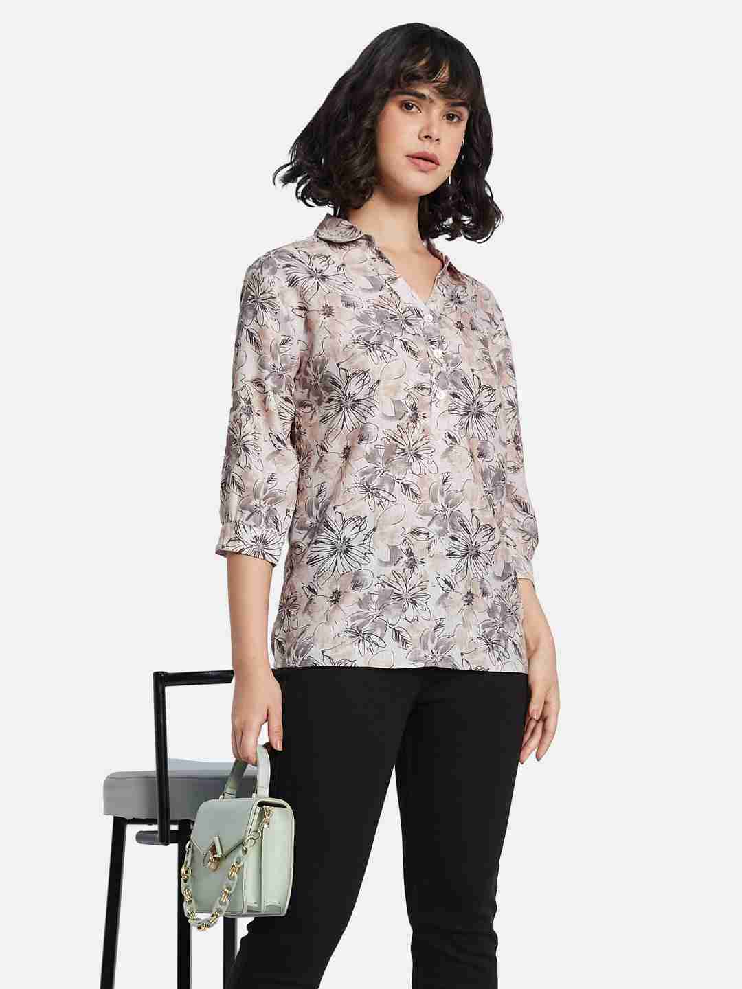 METTLE Floral Print Cotton Top