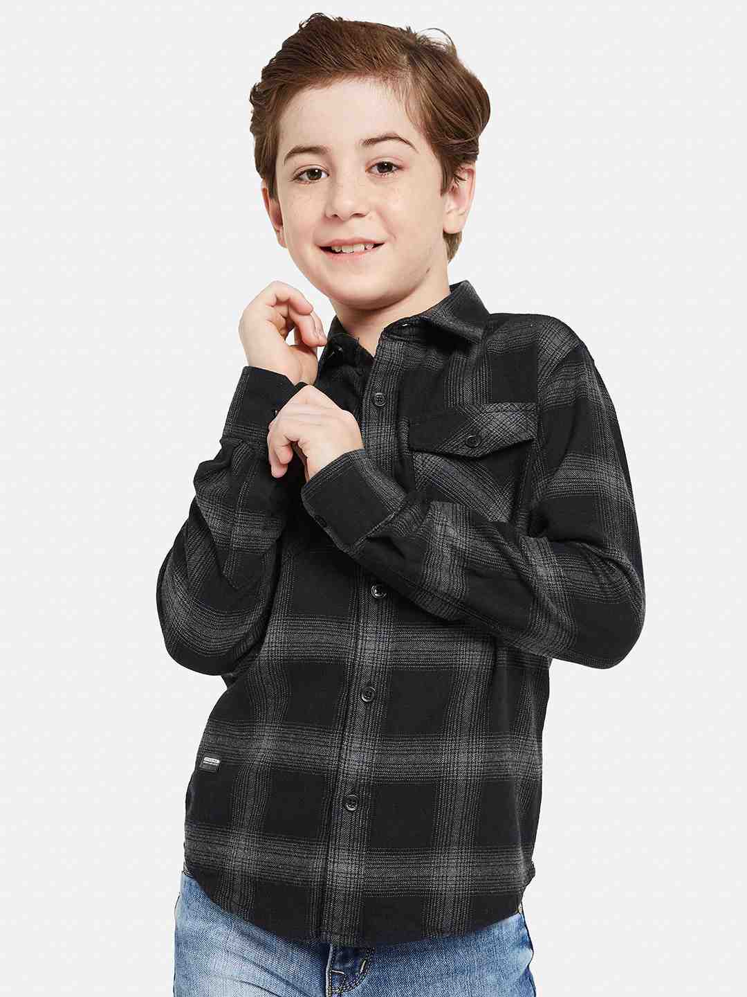 Octave Boys Tartan Checked Cotton Casual Shirt