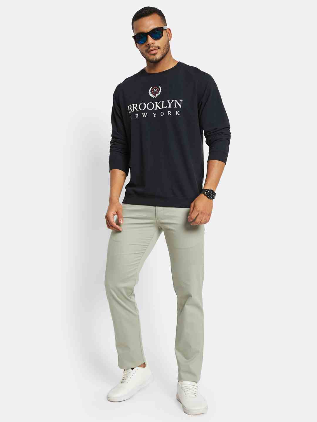 METTLE Men Printed Applique T-shirt