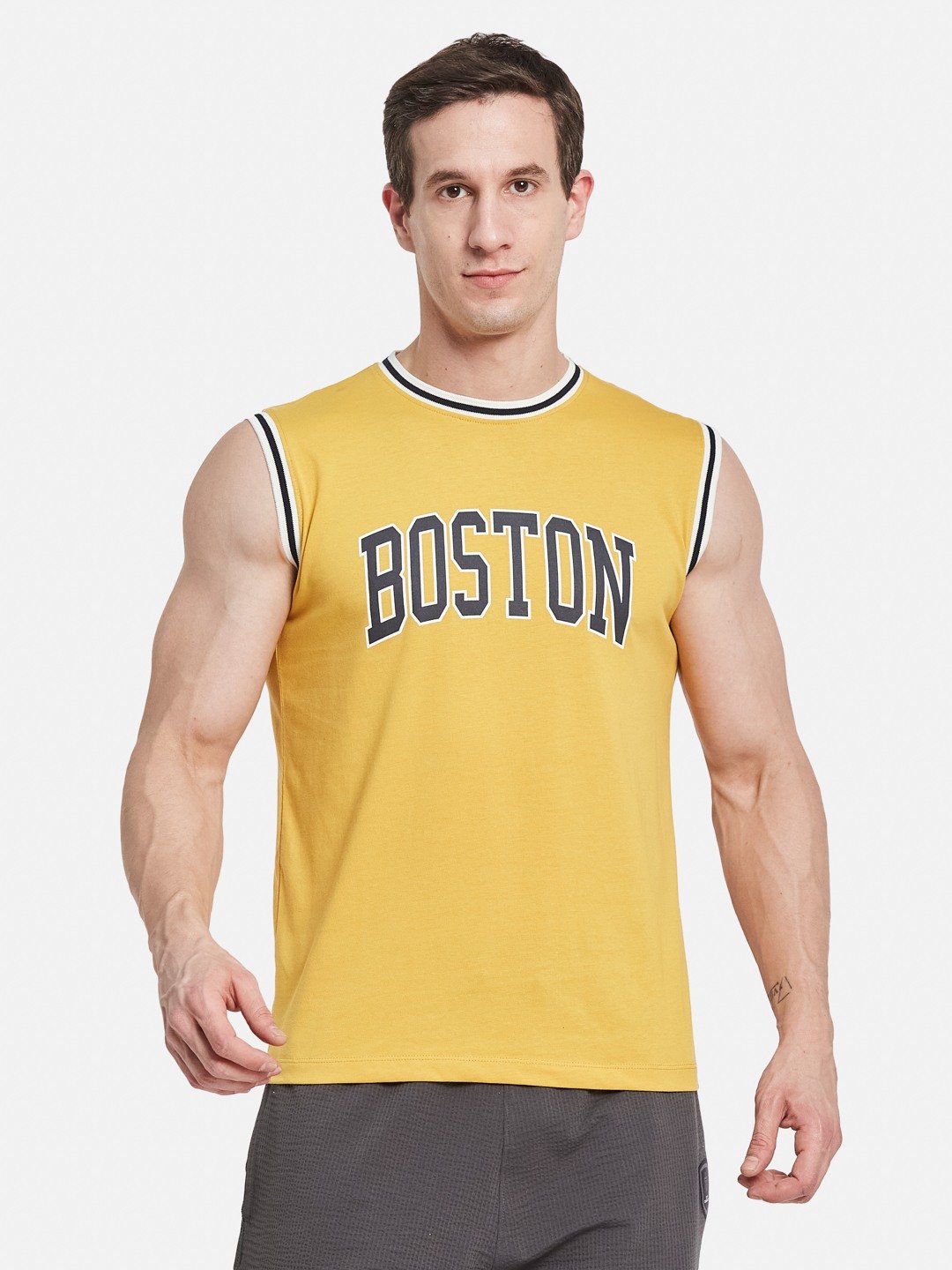 Octave Men Typography Printed Applique T-shirt