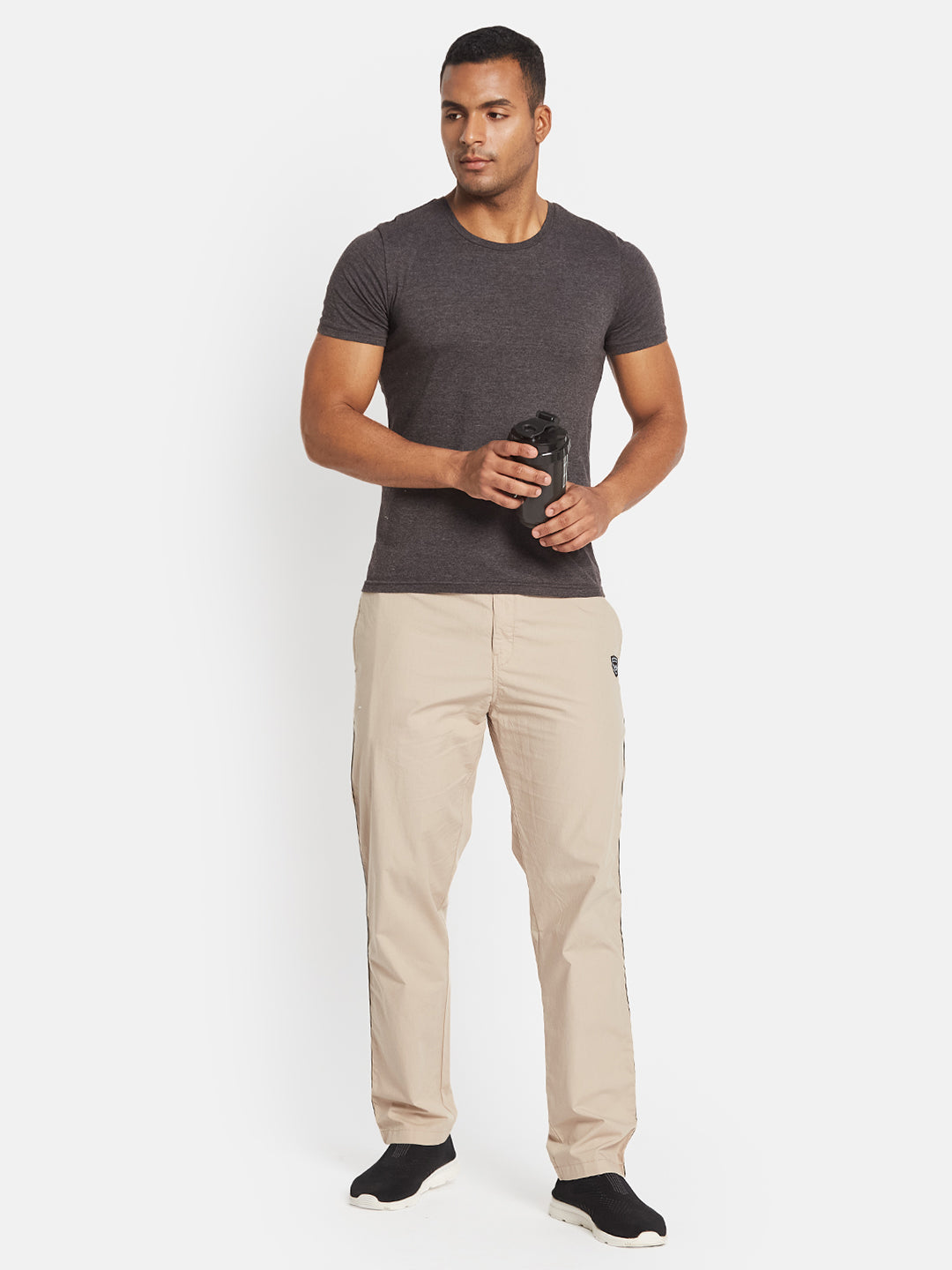 Octave Men Cotton Regular Fit Mid Rise Track Pants