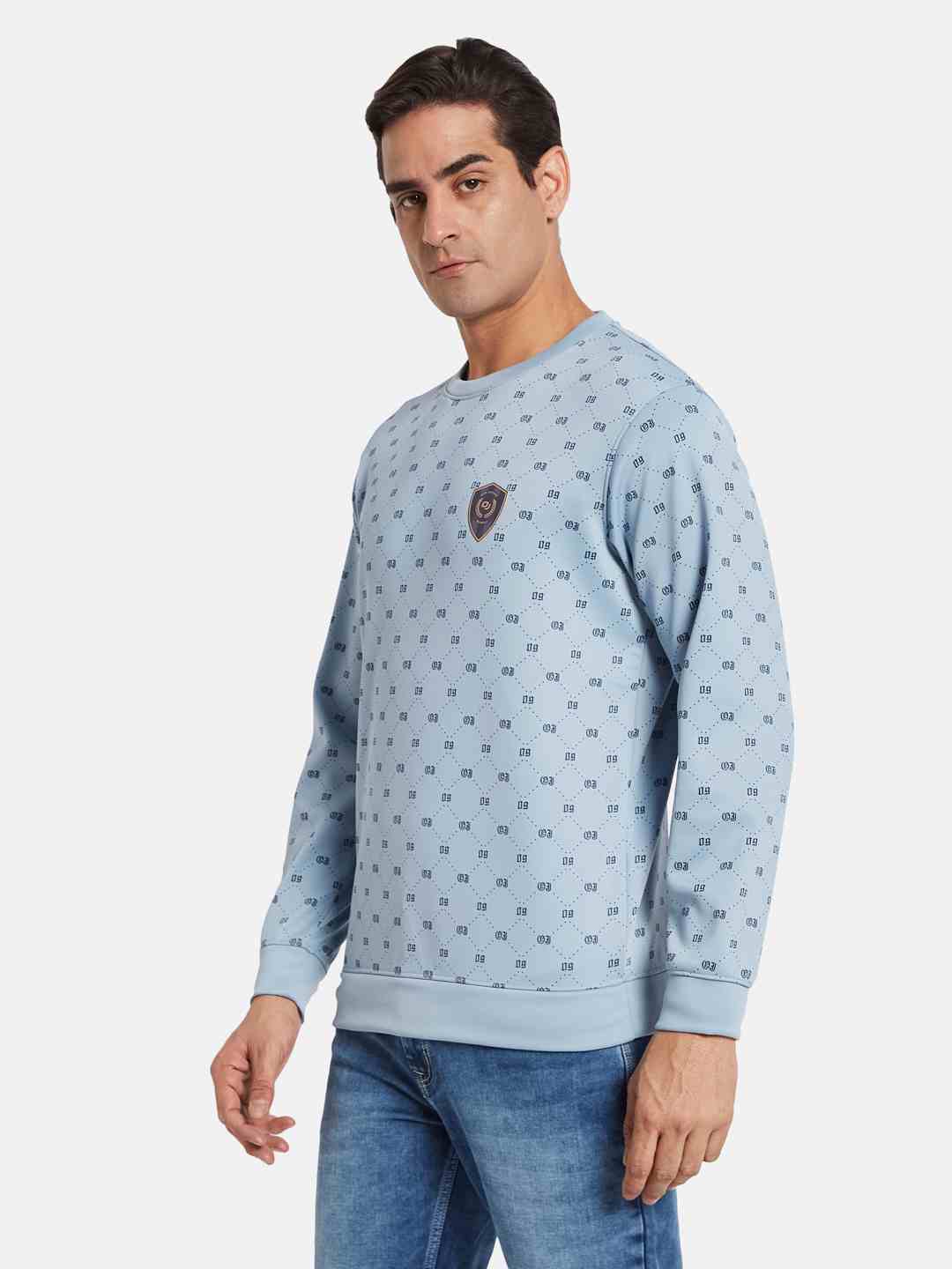 Octave Men Printed Round Neck Pullover Sweatshirt