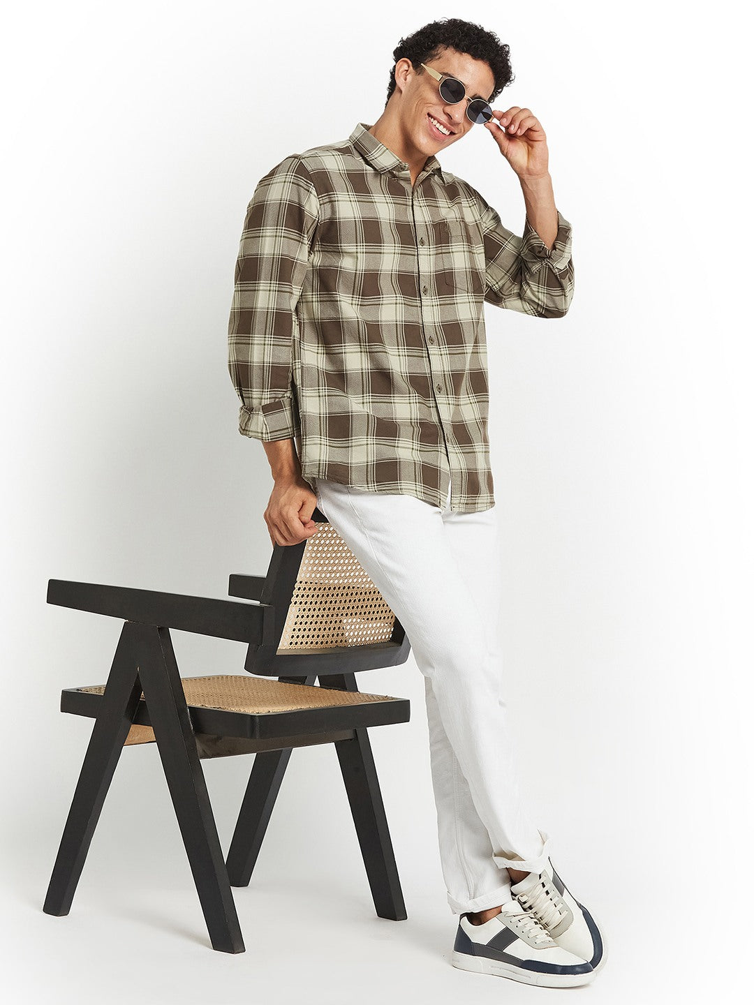 METTLE SS25 Striped Cotton Spread Collar Casual Shirt