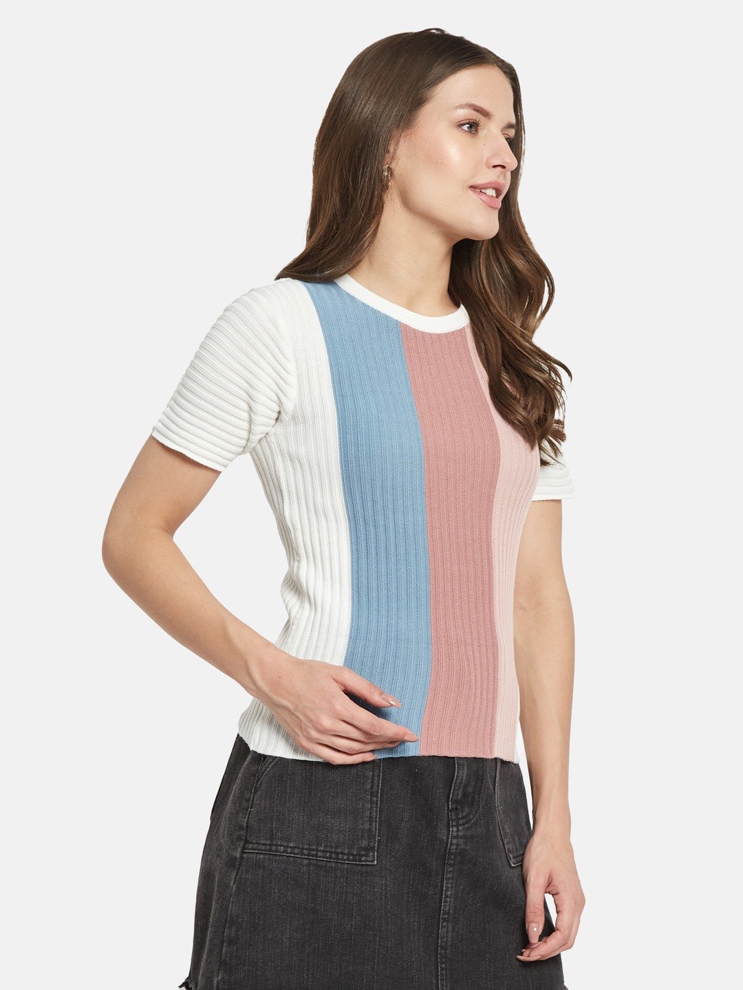 METTLE Women Striped T-shirt