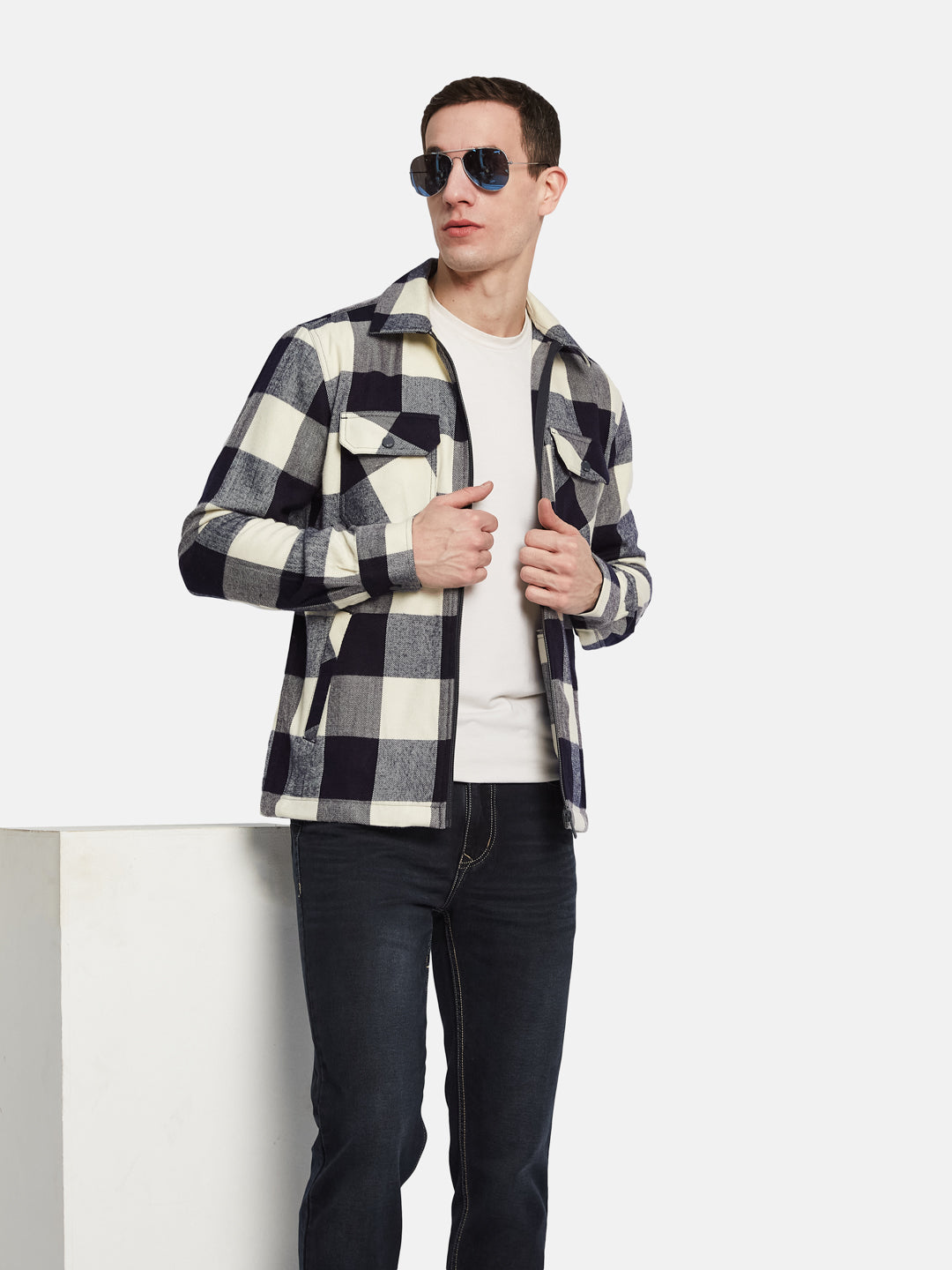METTLE Men Opaque Colourblocked Casual Shirt