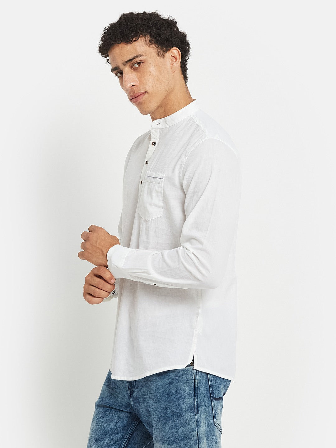 METTLE Band Collar Cotton Shirt