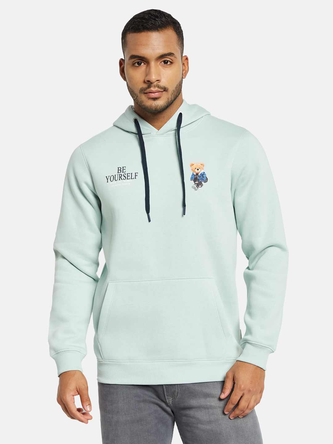 Octave Men Printed Hooded Sweatshirt