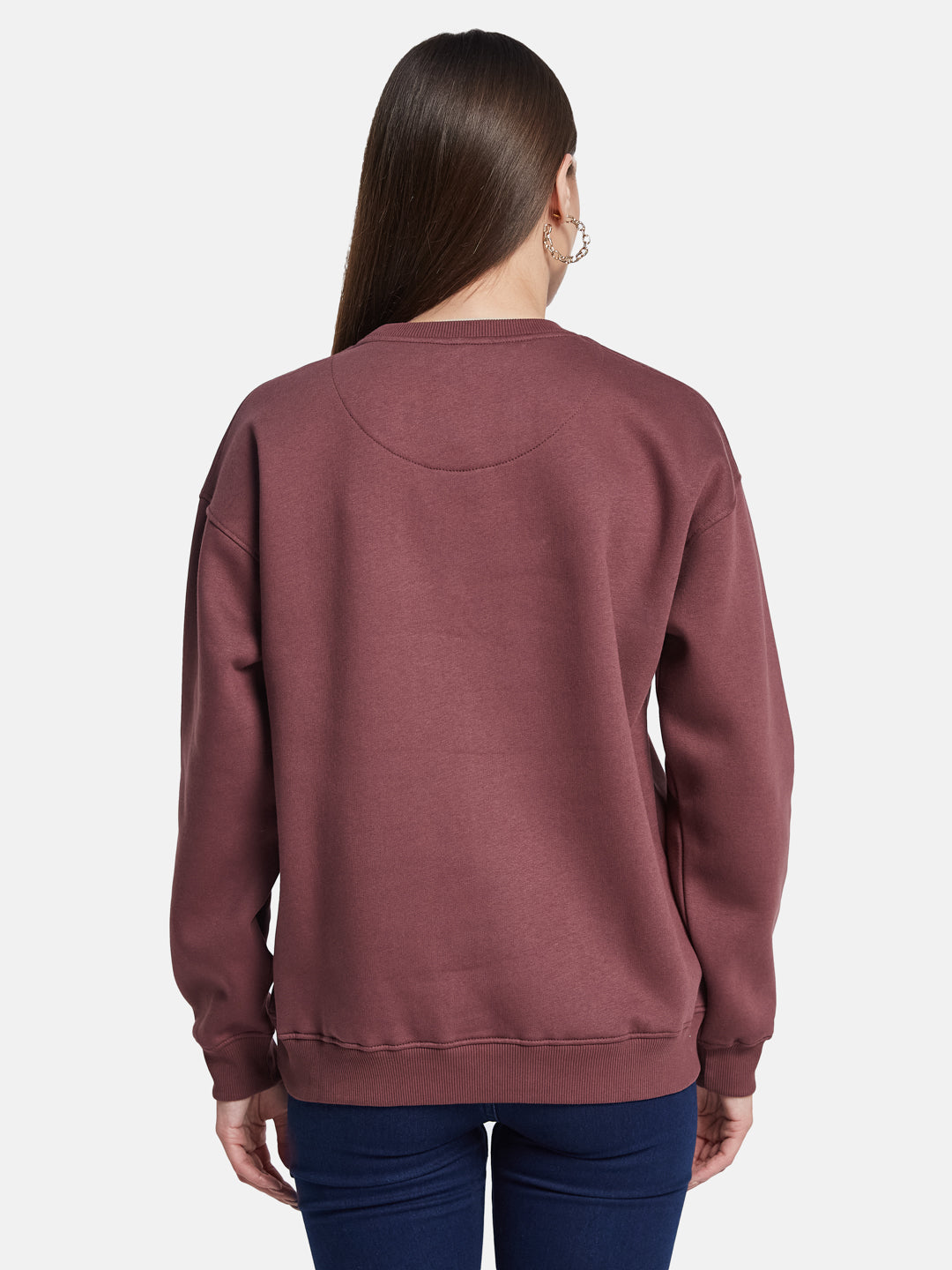 METTLE Women Cotton Printed Sweatshirt