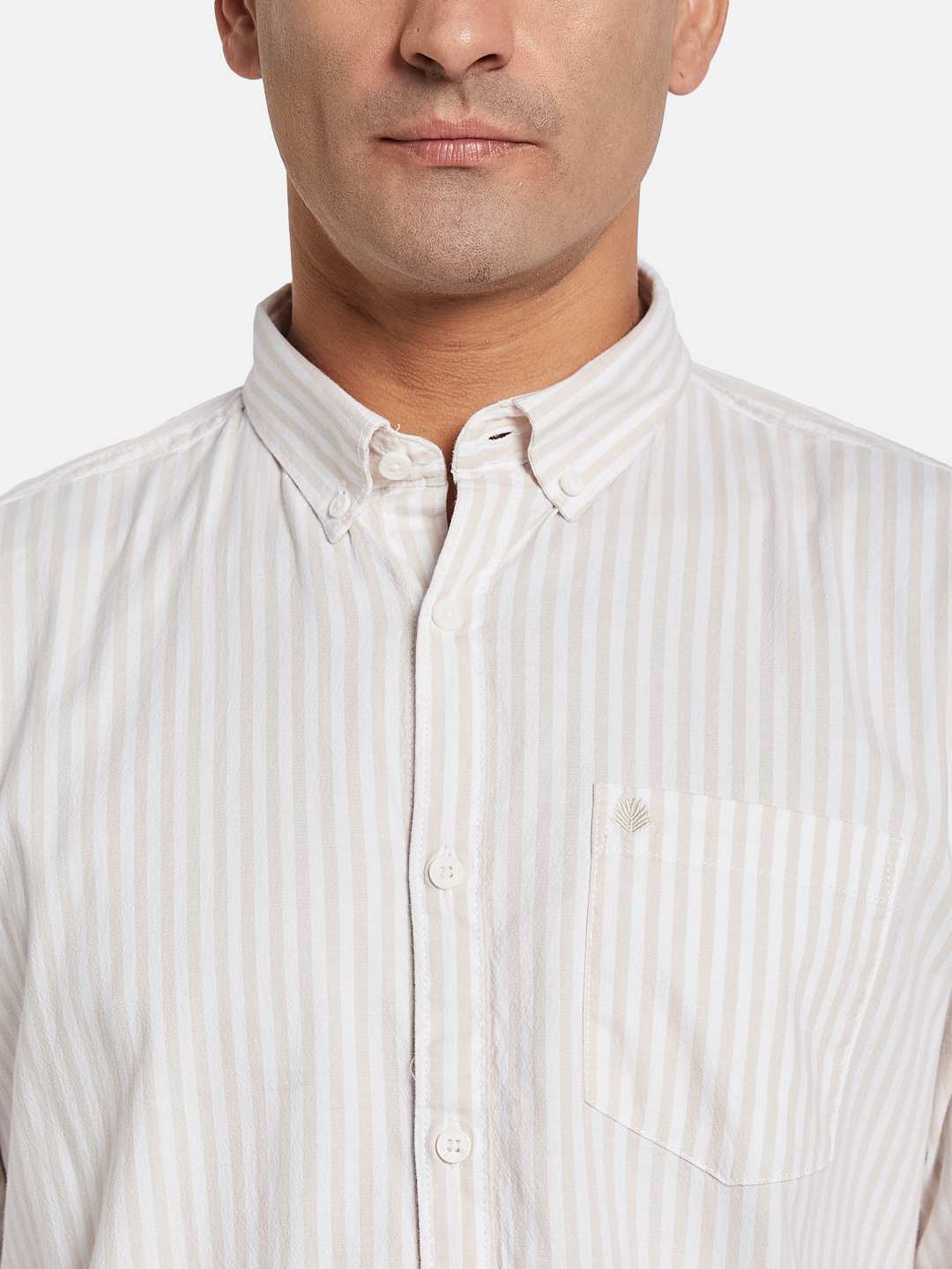 METTLE Men Multi Stripes Opaque Striped Casual Shirt