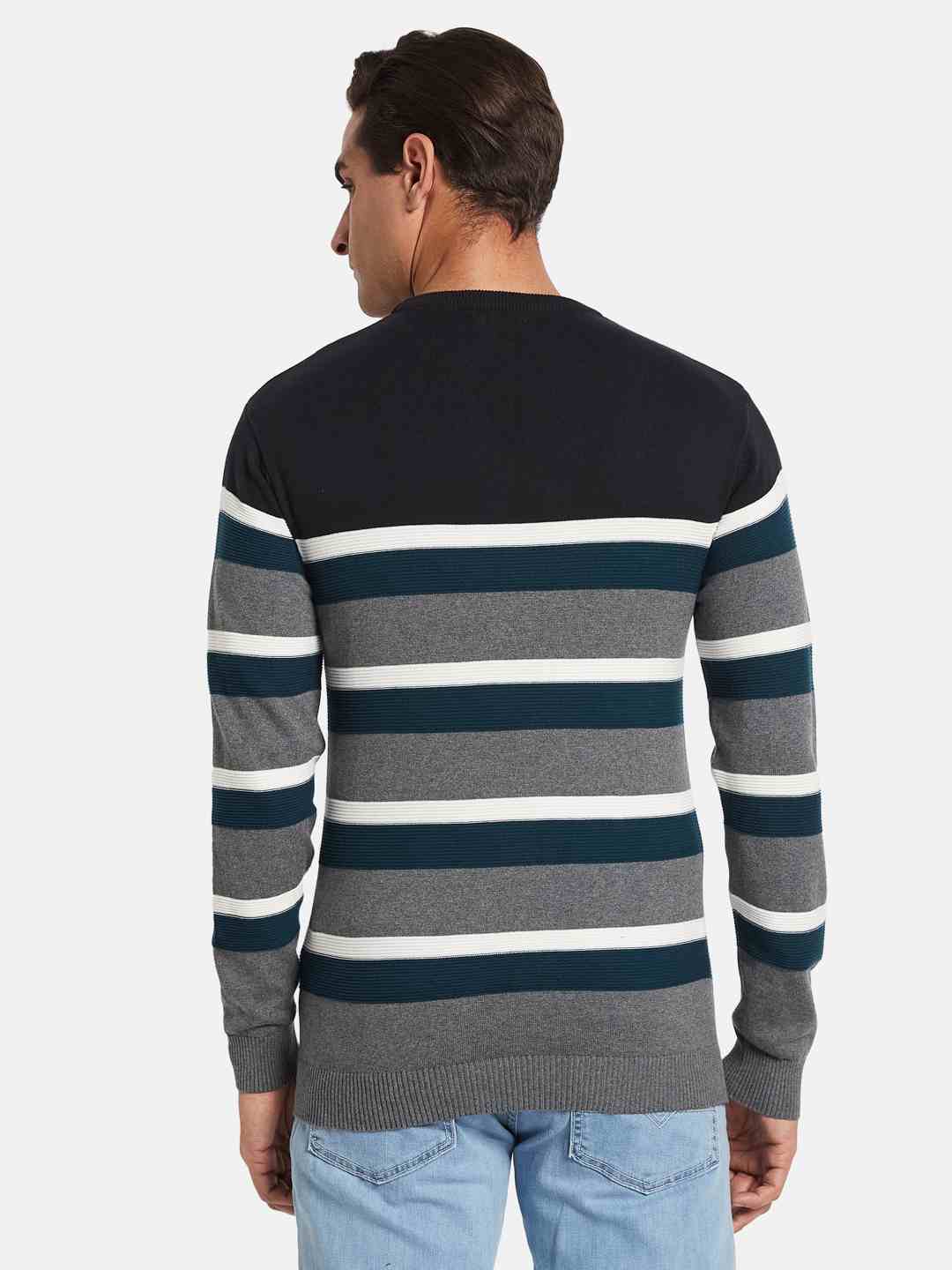 METTLE Men Striped Pullover