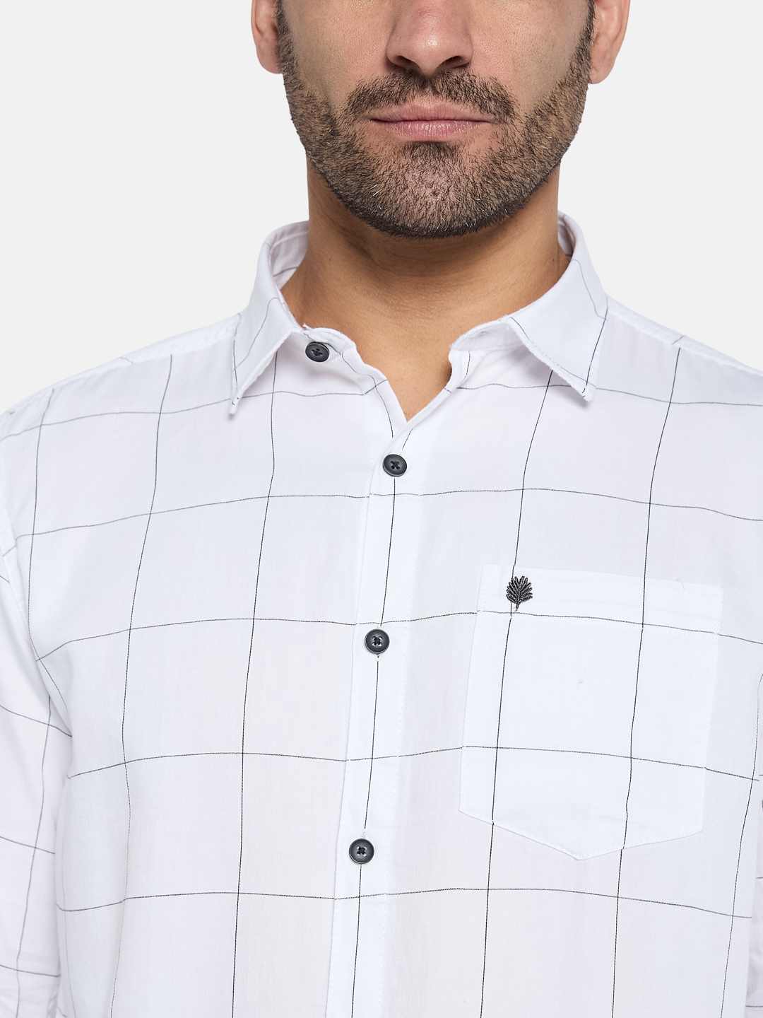 METTLE Men Spread Collar Checked Cotton Casual Shirt