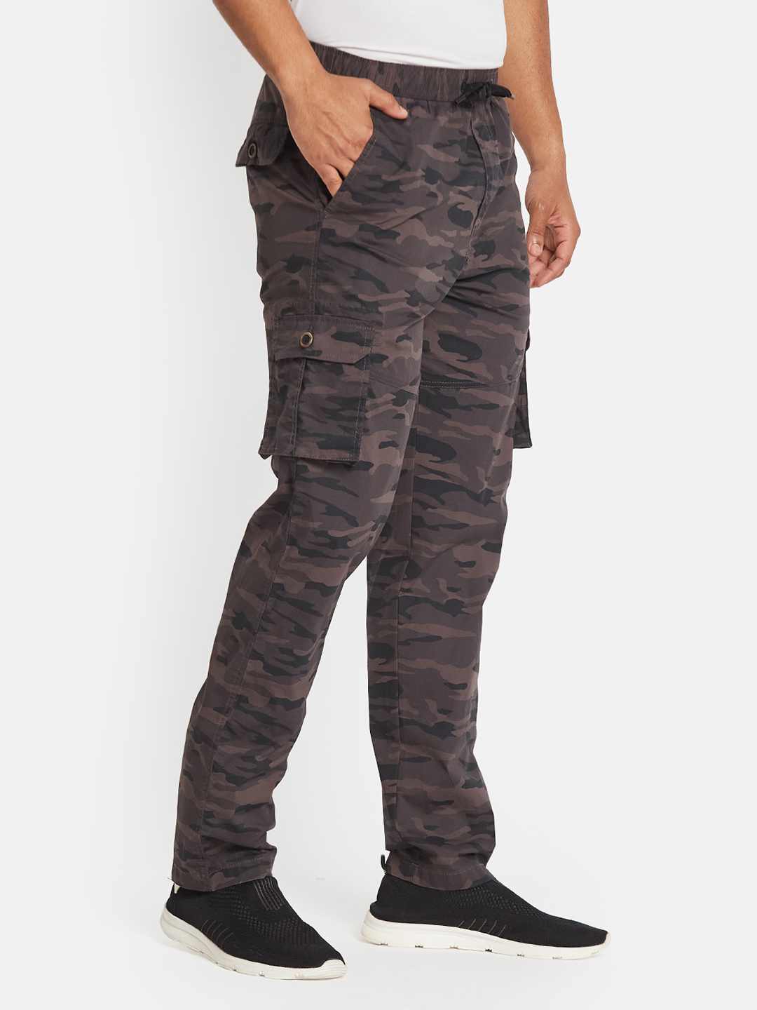 Octave Men Camouflage Printed Cotton Regular Fit Track Pants