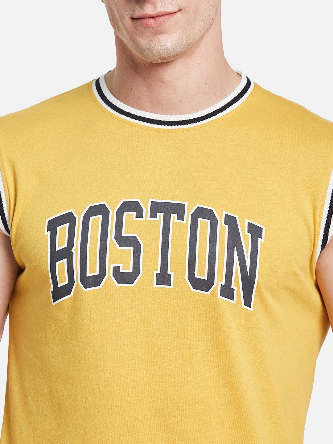Octave Men Typography Printed Applique T-shirt