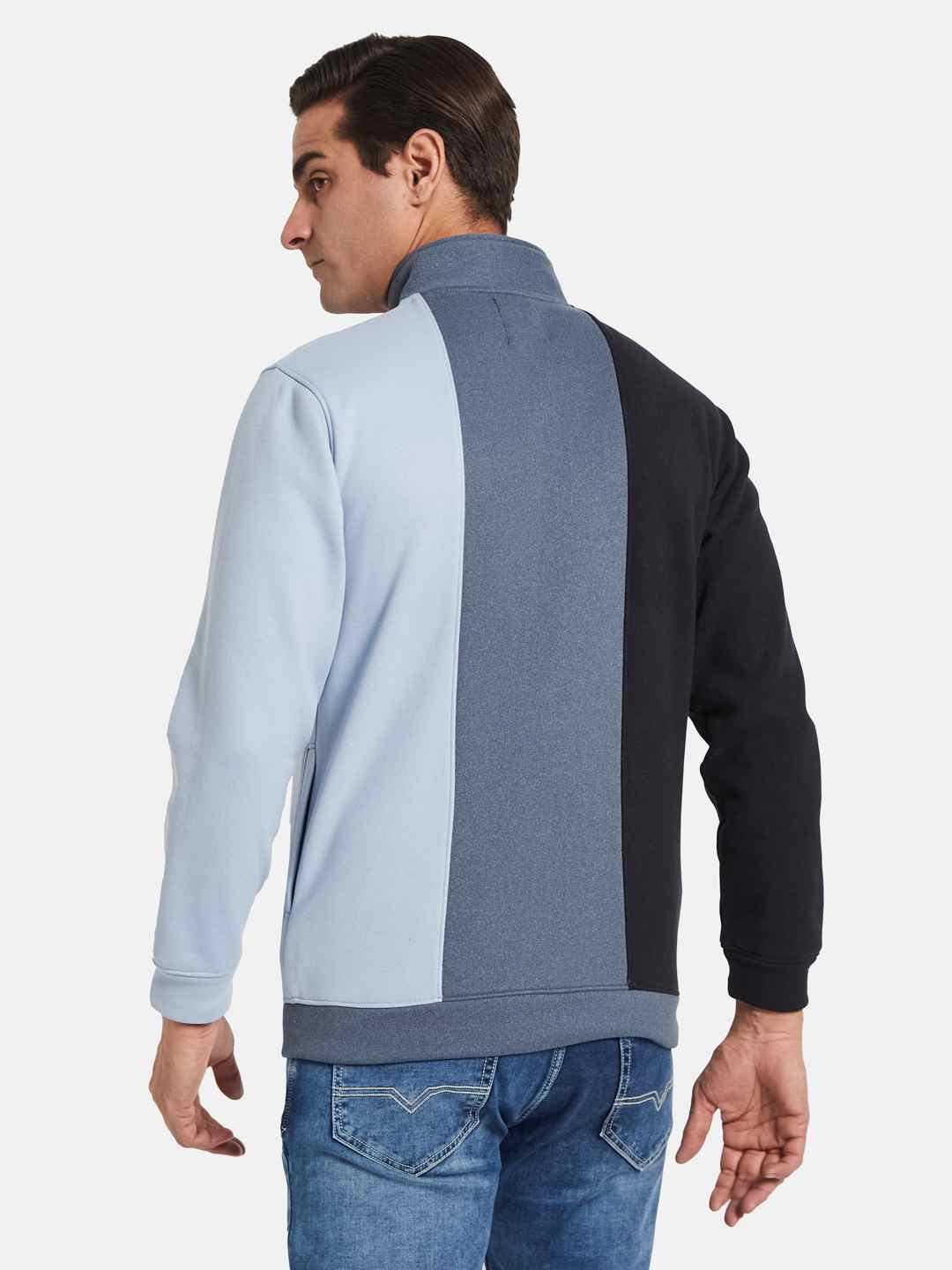 Octave Men Colourblocked Long Sleeves Sweatshirt