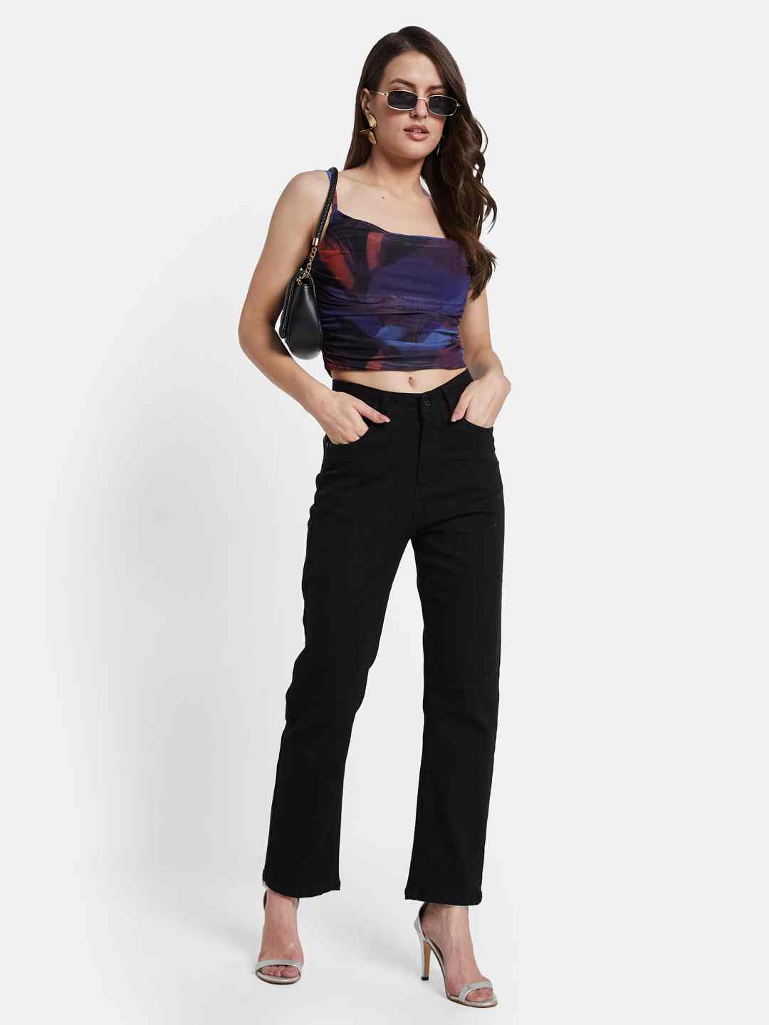 METTLE Women Straight Fit Light Fade Mid-Rise Stretchable Jeans