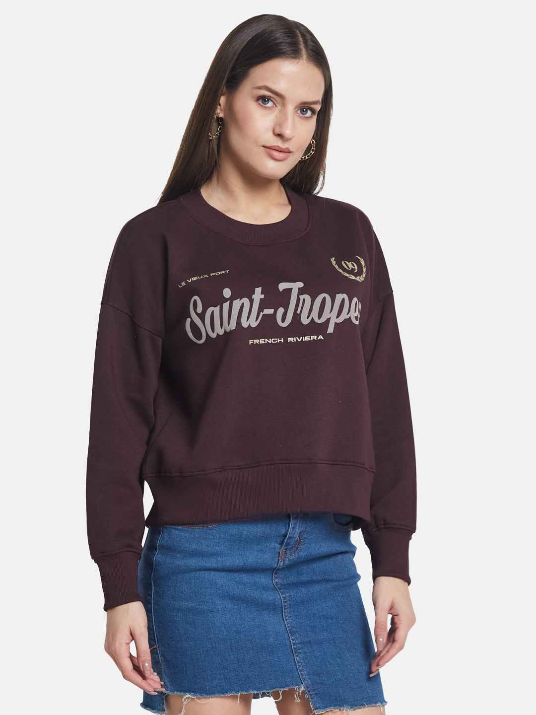 METTLE Women Printed Sweatshirt