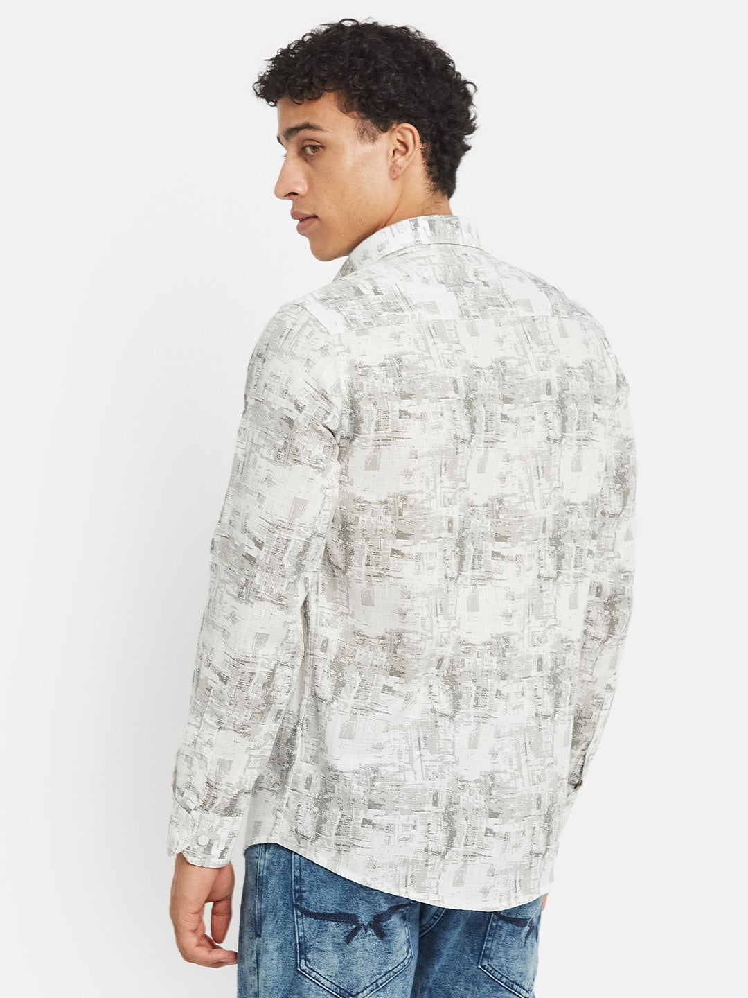 METTLE Men Printed Casual Shirt