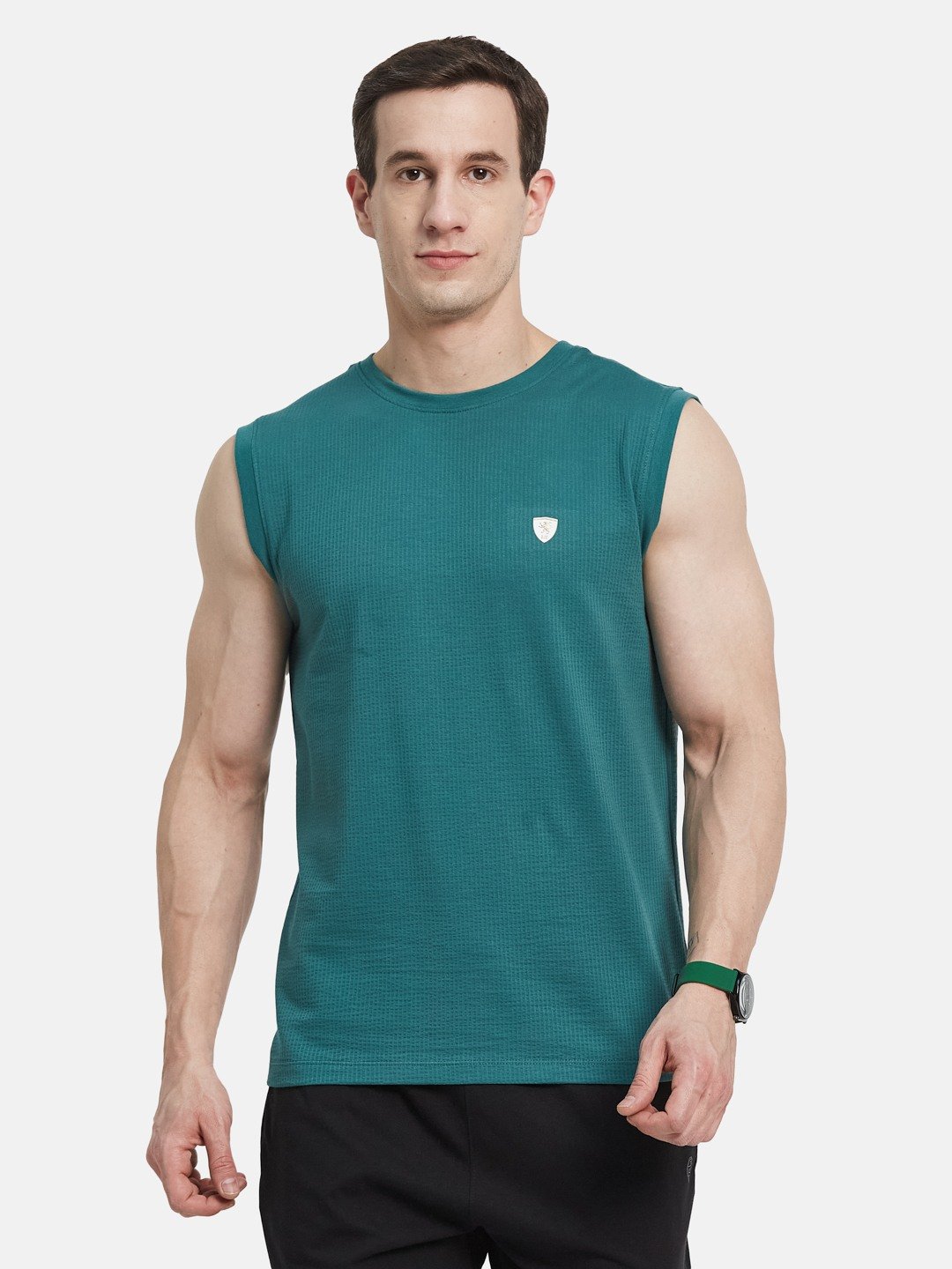 CORE ROUND NECK SHANDOW  SEER SUCKER T-SHIRT