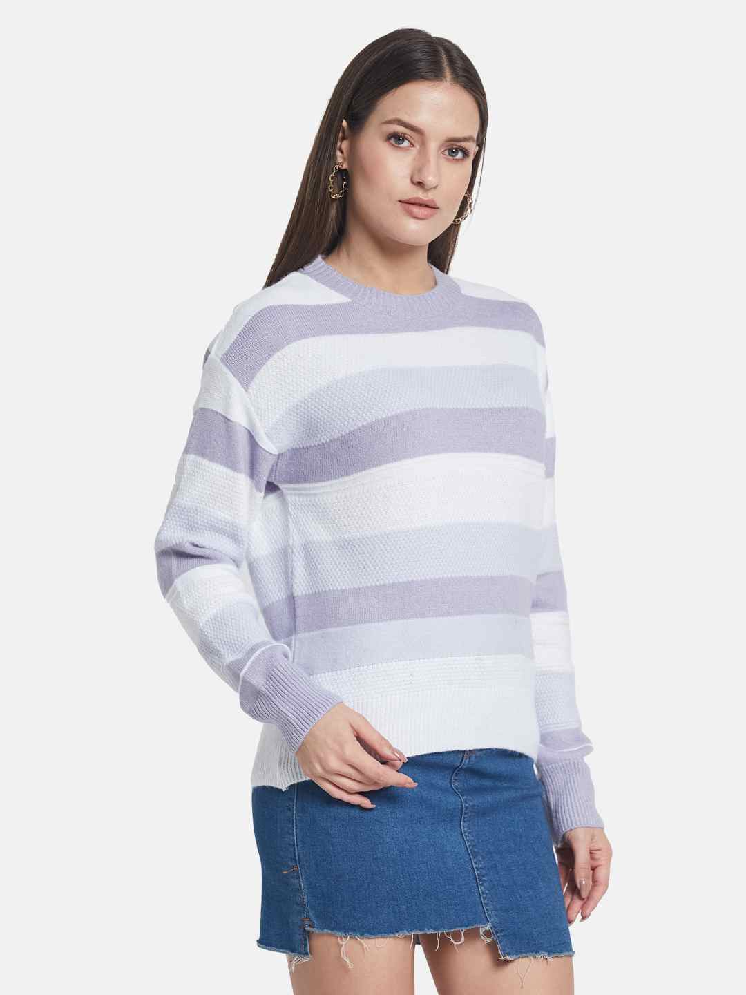 METTLE Women Striped Pullover