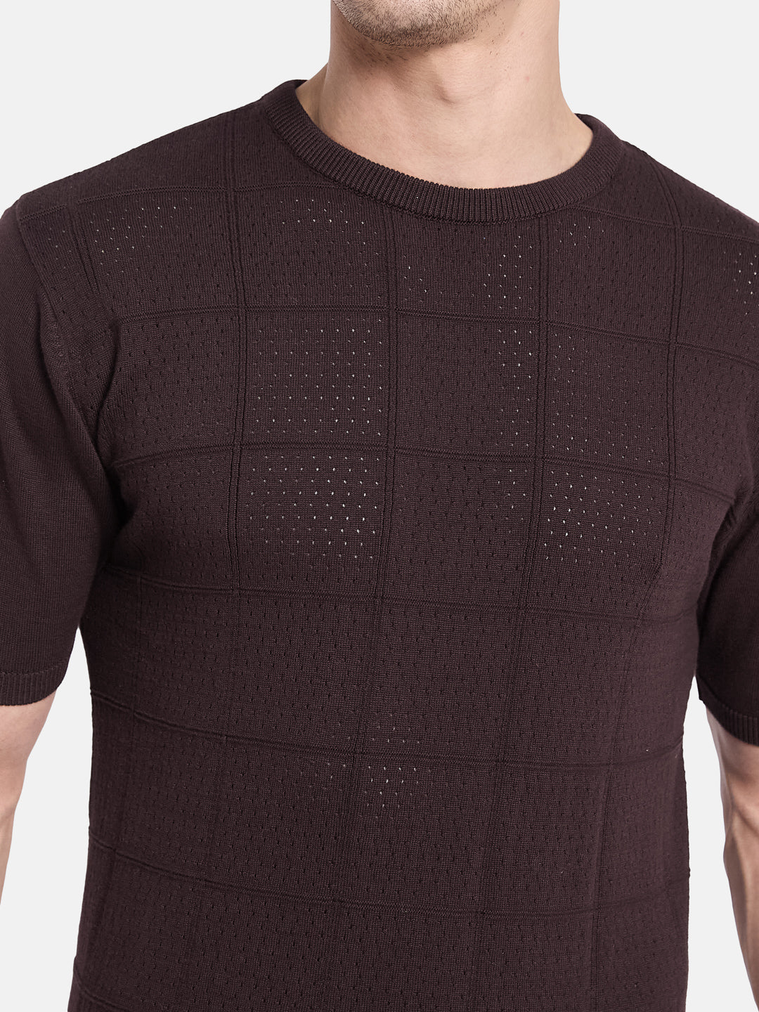 METTLE Men Checked T-shirt