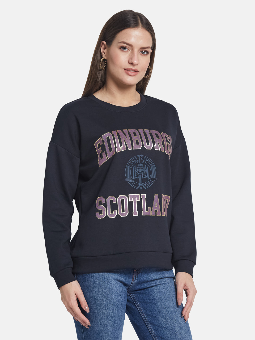 METTLE Women Printed Sweatshirt