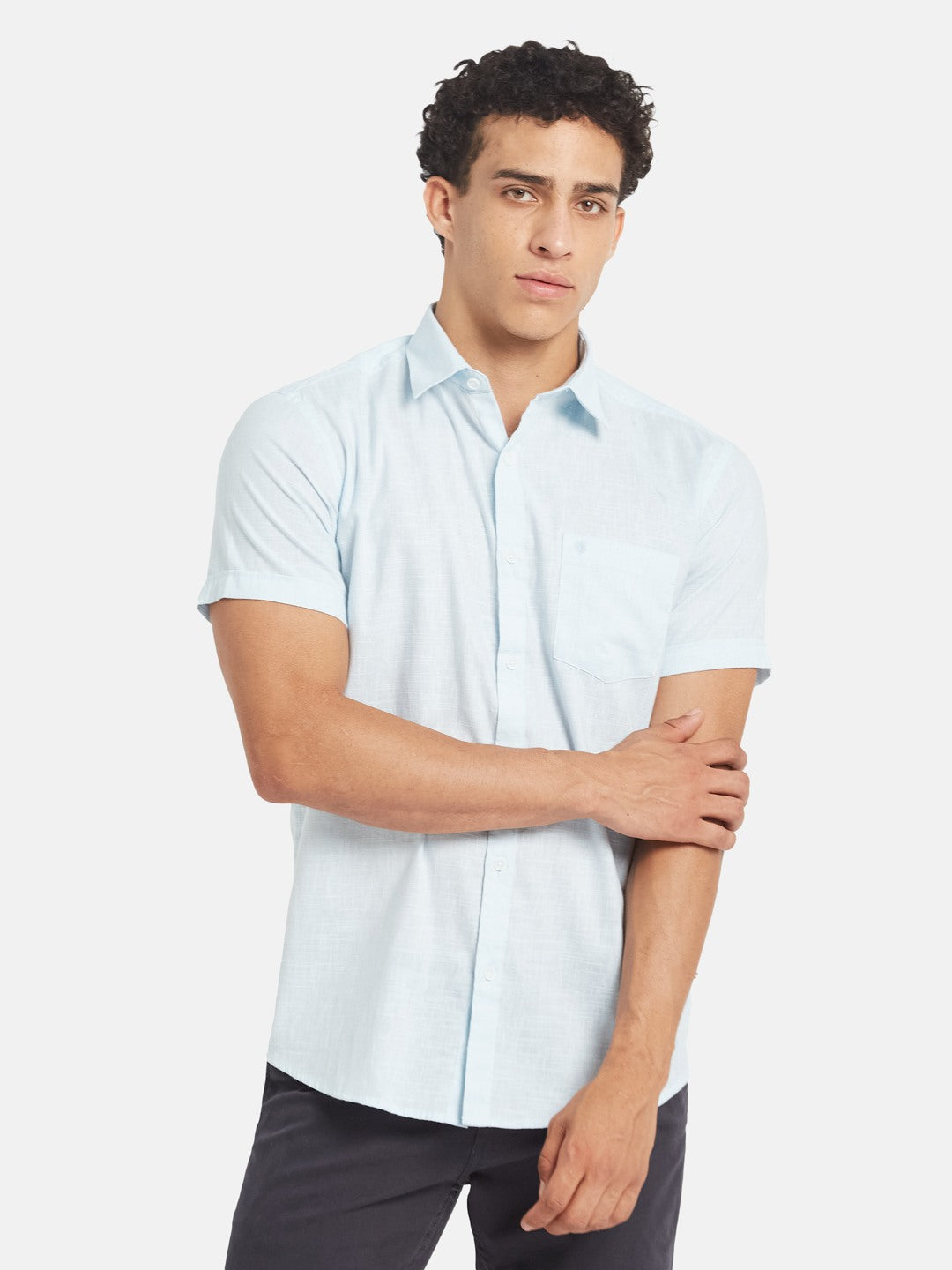 METTLE SS25 Spread Collar Cotton Casual Shirt