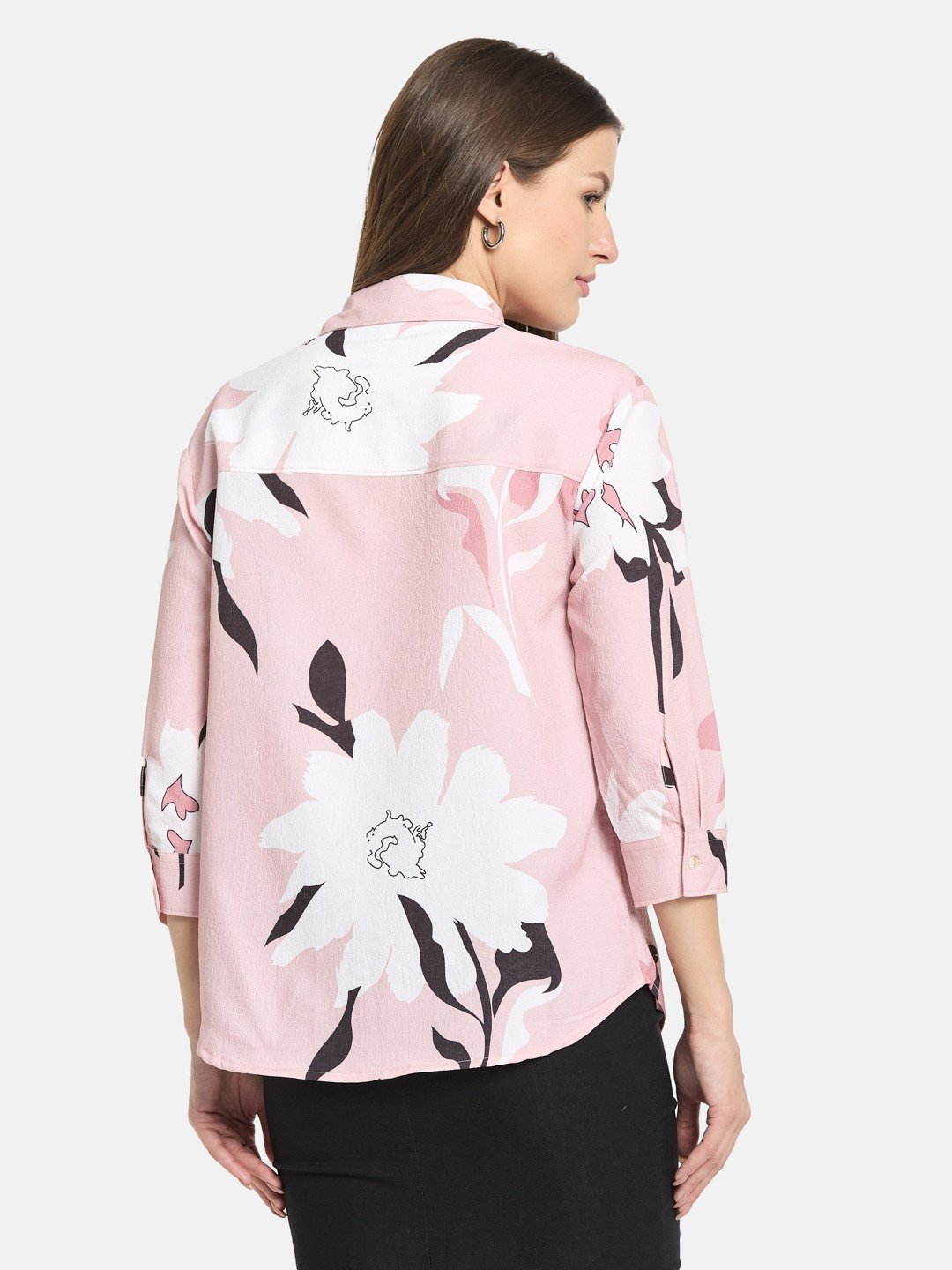 METTLE Women Floral Printed Polo Collar T-shirt