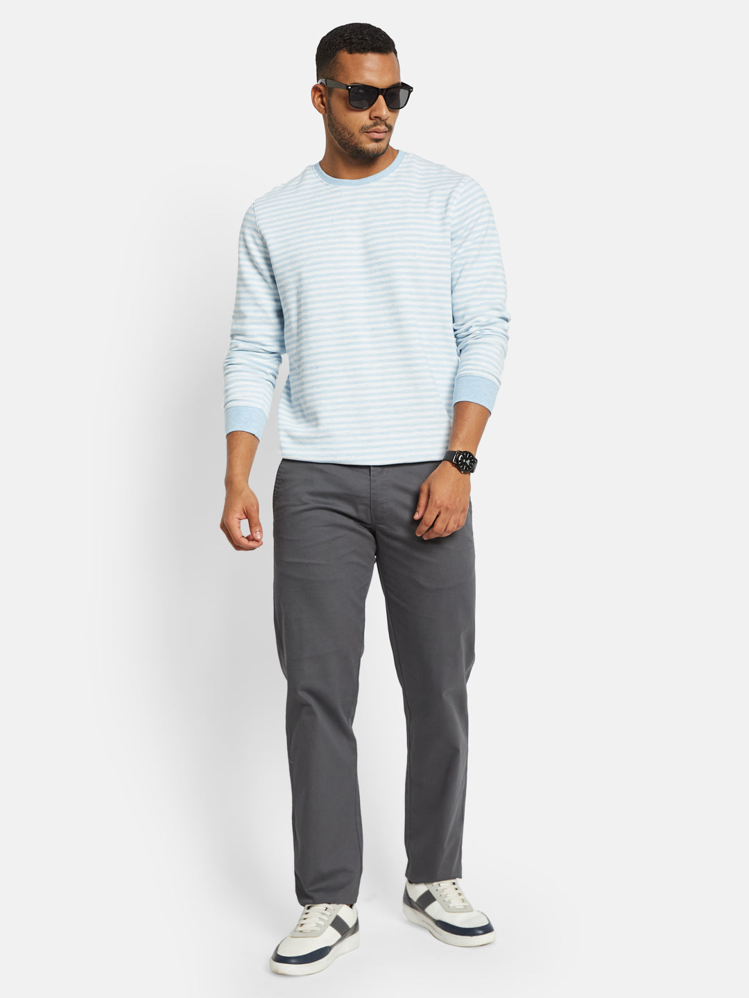 METTLE Men Striped Pockets T-shirt