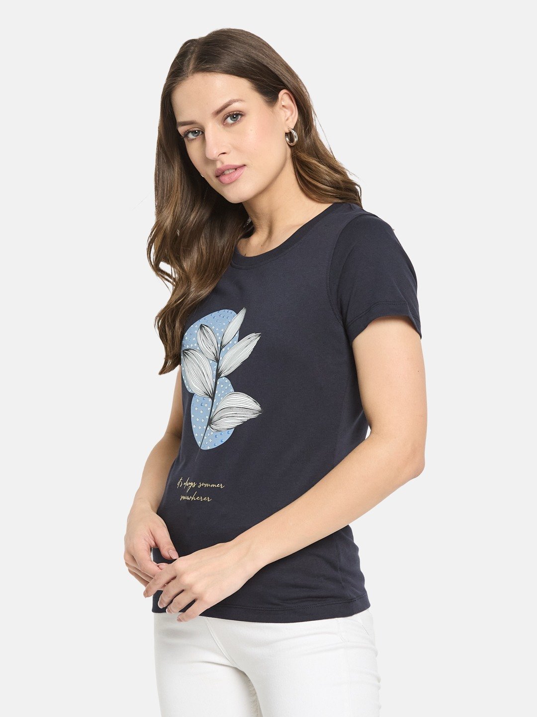 METTLE Women Floral Printed T-shirt